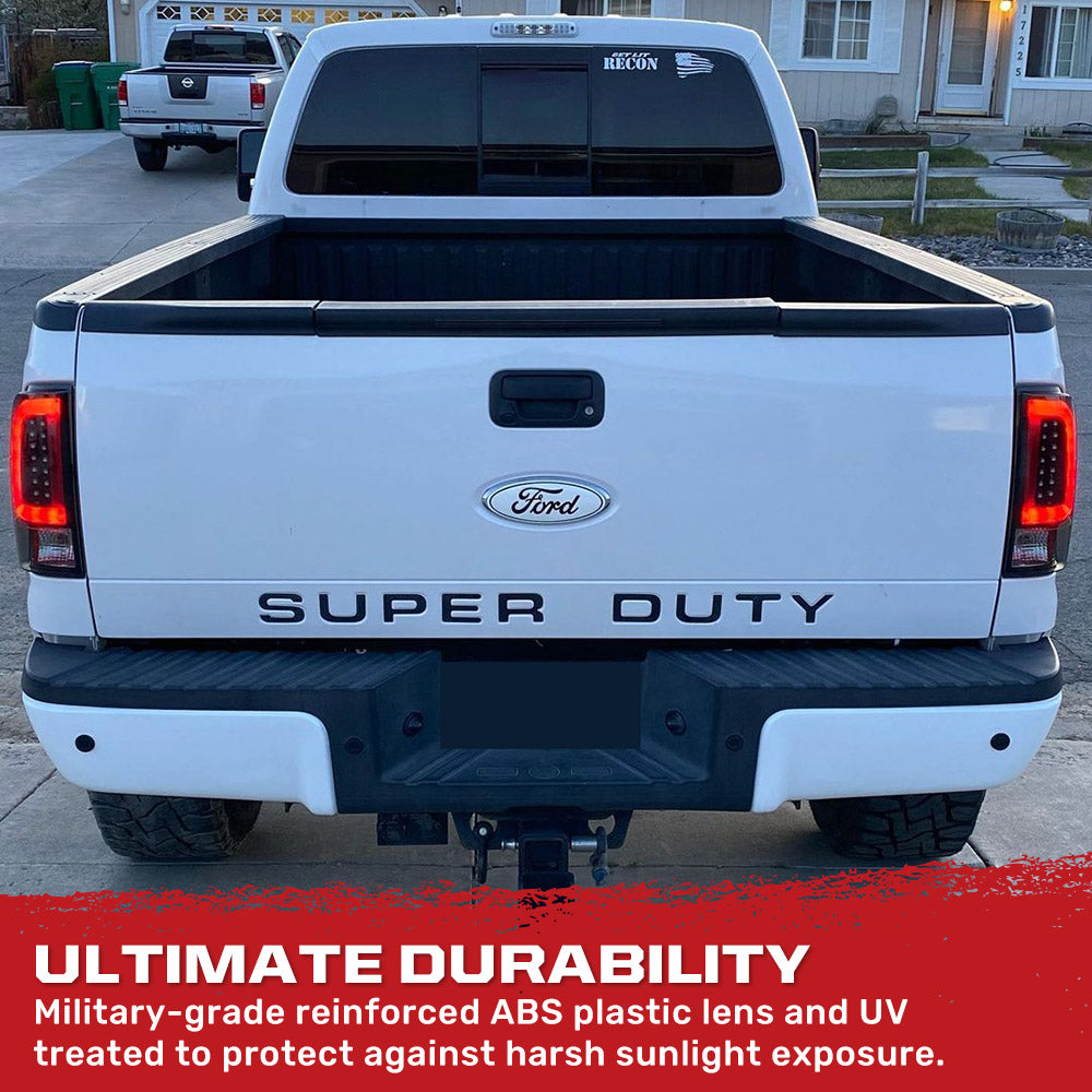 Ford Super Duty 99-07 (F250 F350 F450 F550) LED Tail Lights - Smoke/Clear/Red Options | Durable & Bright Replacement for Trucks | Perfect for Off-Roading, Towing & Night Driving