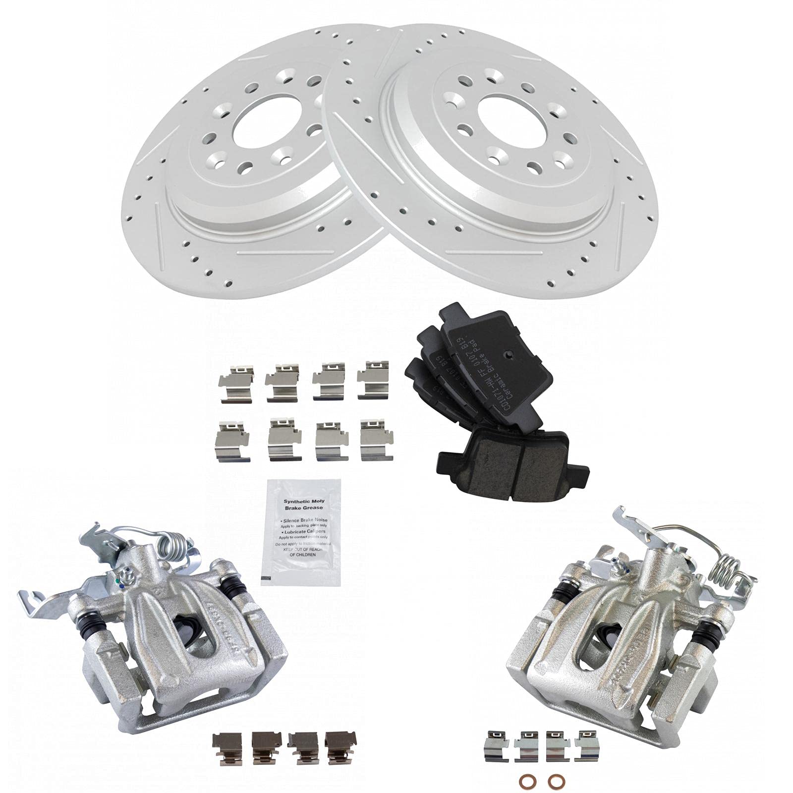 TRQ Premium Ceramic Brake Pads & Performance Rotors Kit for Ford Mercury - High-Performance Braking System for Sedans, SUVs & Trucks - Smooth & Quiet Stops in All Driving Conditions