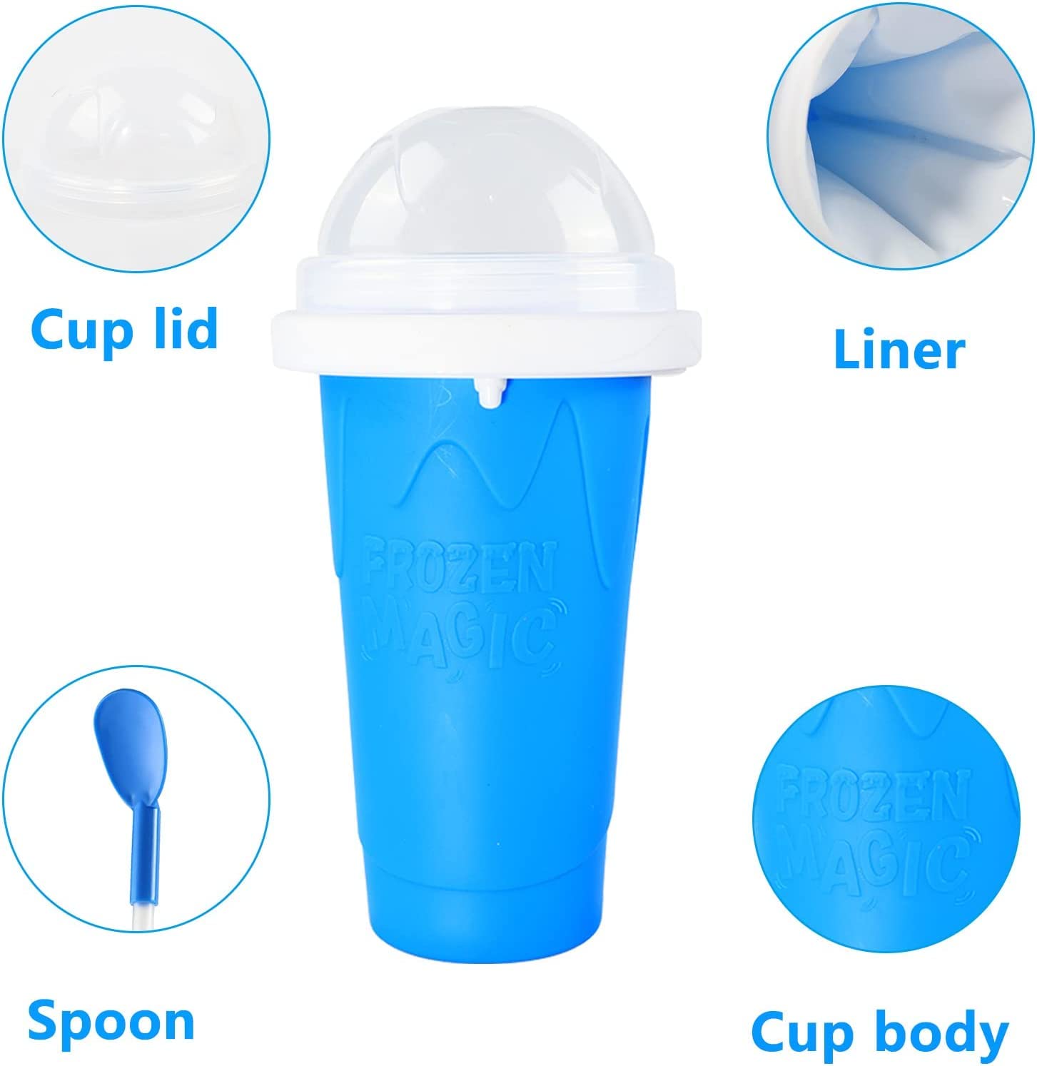 Slushy Maker Machine Cup - 2 Pack Frozen Magic Slushie Cups for Homemade Ice Cream, Juices & Drinks (Blue & Green) | Perfect for Summer Parties, Kids Treats & DIY Beverages