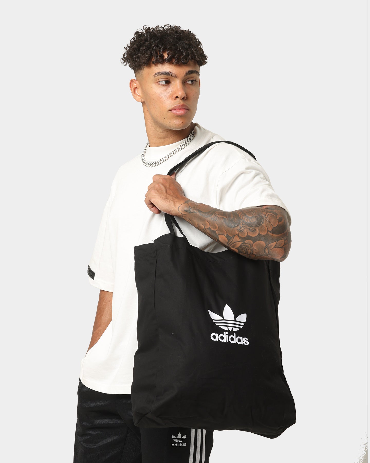 Adidas Adicolor Shopper Bag - Black Unisex Tote Bag for Gym, Travel & Everyday Use | Lightweight & Durable