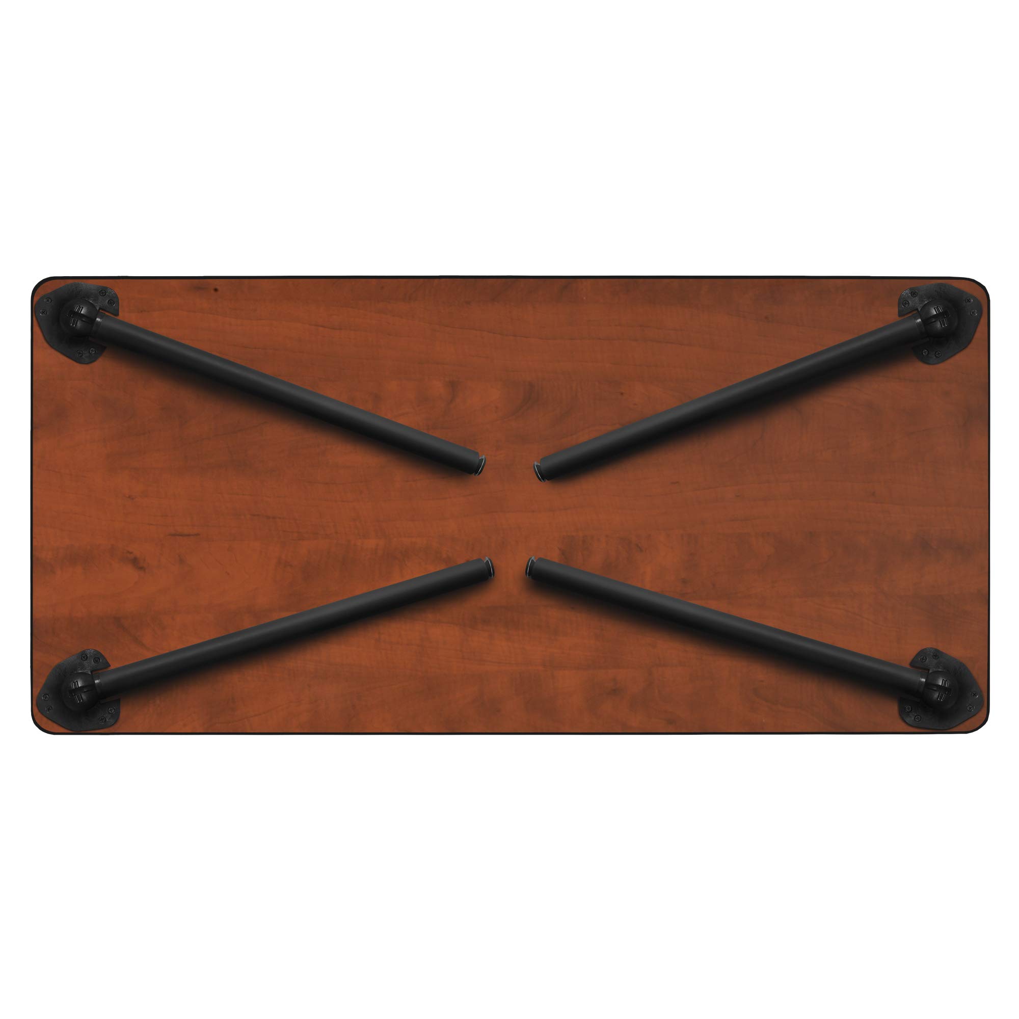 Regency Kee 66 x 24 Inch Folding Training Seminar Table - Maple Wood Top with Black Metal Legs, Portable Conference & Meeting Table for Office, Classroom, Events & Home Use