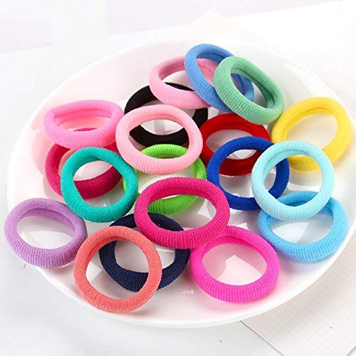 24 Pack Multicolor Neon Hair Ties - Soft Stretchy Cotton Elastic Hair Bands for Women & Girls - Perfect for School, Workouts, and Everyday Styling