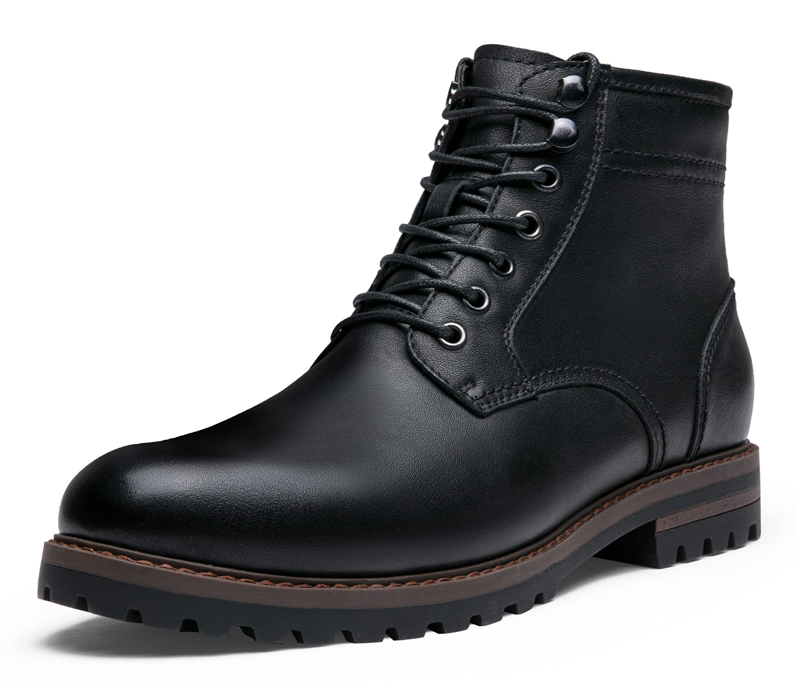 Jousen Men's Leather Motorcycle Boots - Waterproof Hiking & Casual Chukka Boots for Outdoor, Riding & Daily Wear