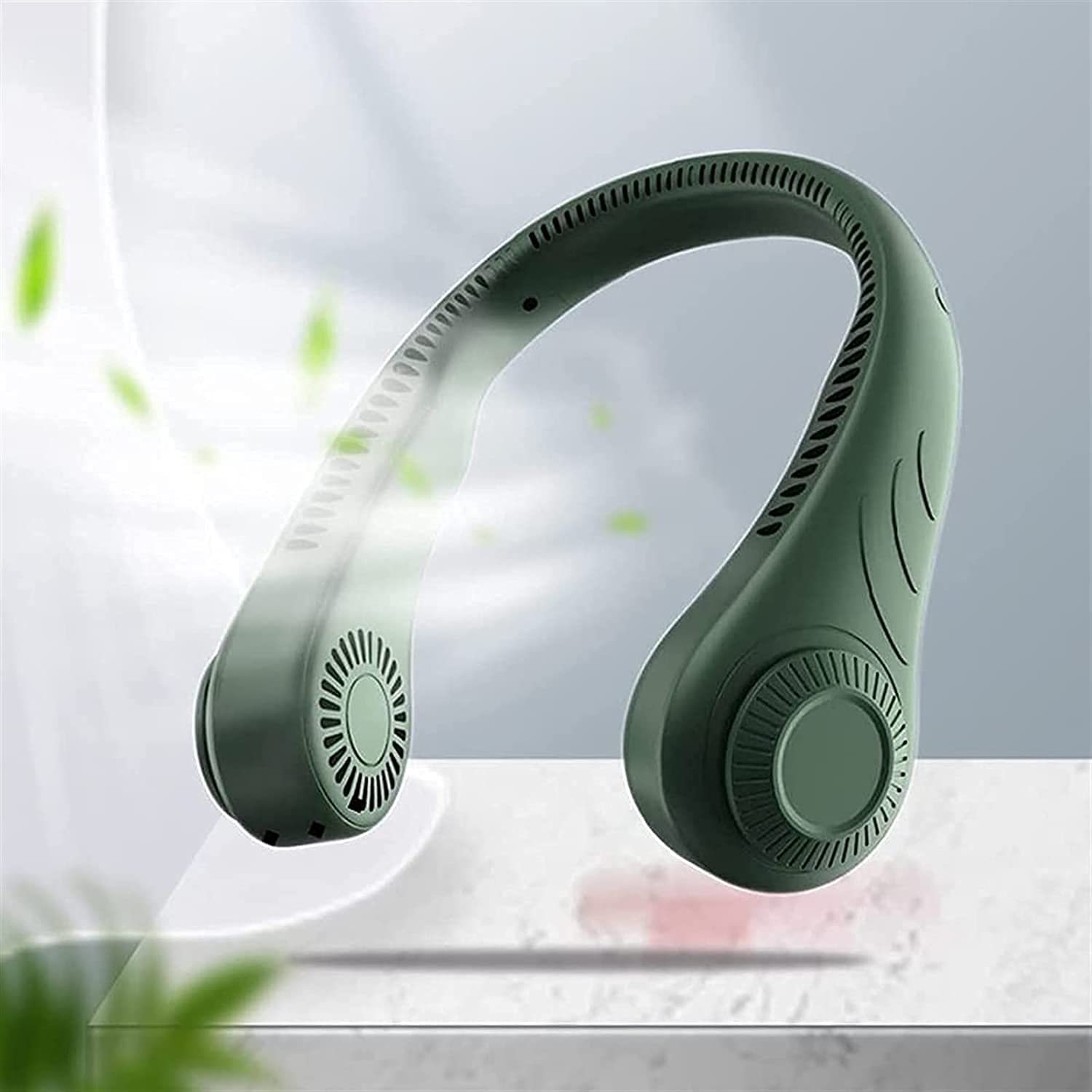 Portable Bladeless Neck Fan - Hands-Free 360° Adjustable Cooling Fan with USB Rechargeable Battery, 3 Speed Settings - Perfect for Outdoor Sports, Office Work, Travel & Summer Activities