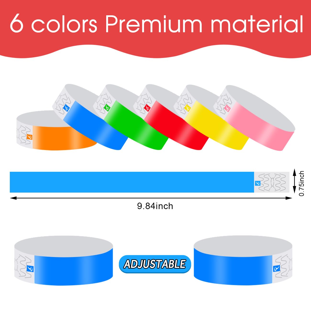 600 Count Neon Yellow Disposable Paper Wristbands - Tearproof & Waterproof Party Wrist Bands for Events, Concerts, Festivals and Clubs - Bulk Adhesive Bracelets for Entry Control and Crowd Management