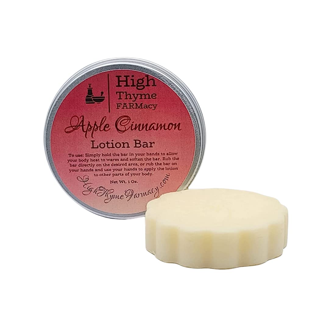Apple Cinnamon Moisturizing Lotion Bar - Natural Beeswax Lotion for Dry Skin - Waterless & Eco-Friendly Travel Lotion Bar - Hydrating Massage Bar for Hands, Body & Face - Perfect for Home, Office & On-The-Go Skincare