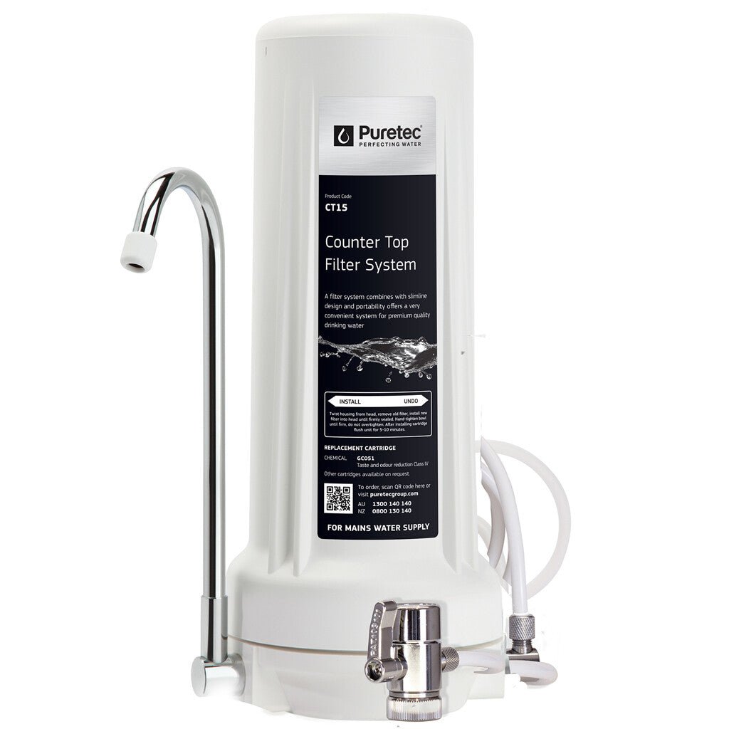 Puretec Countertop Water Filtration System - Removes Impurities for Cleaner, Better-Tasting Water - Perfect for Kitchen, RV & Camping Use