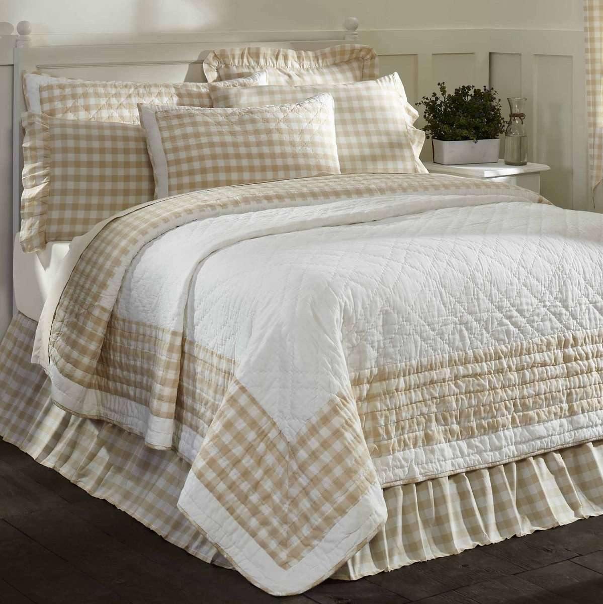 Annie Buffalo Tan Check King Size Quilt 105
