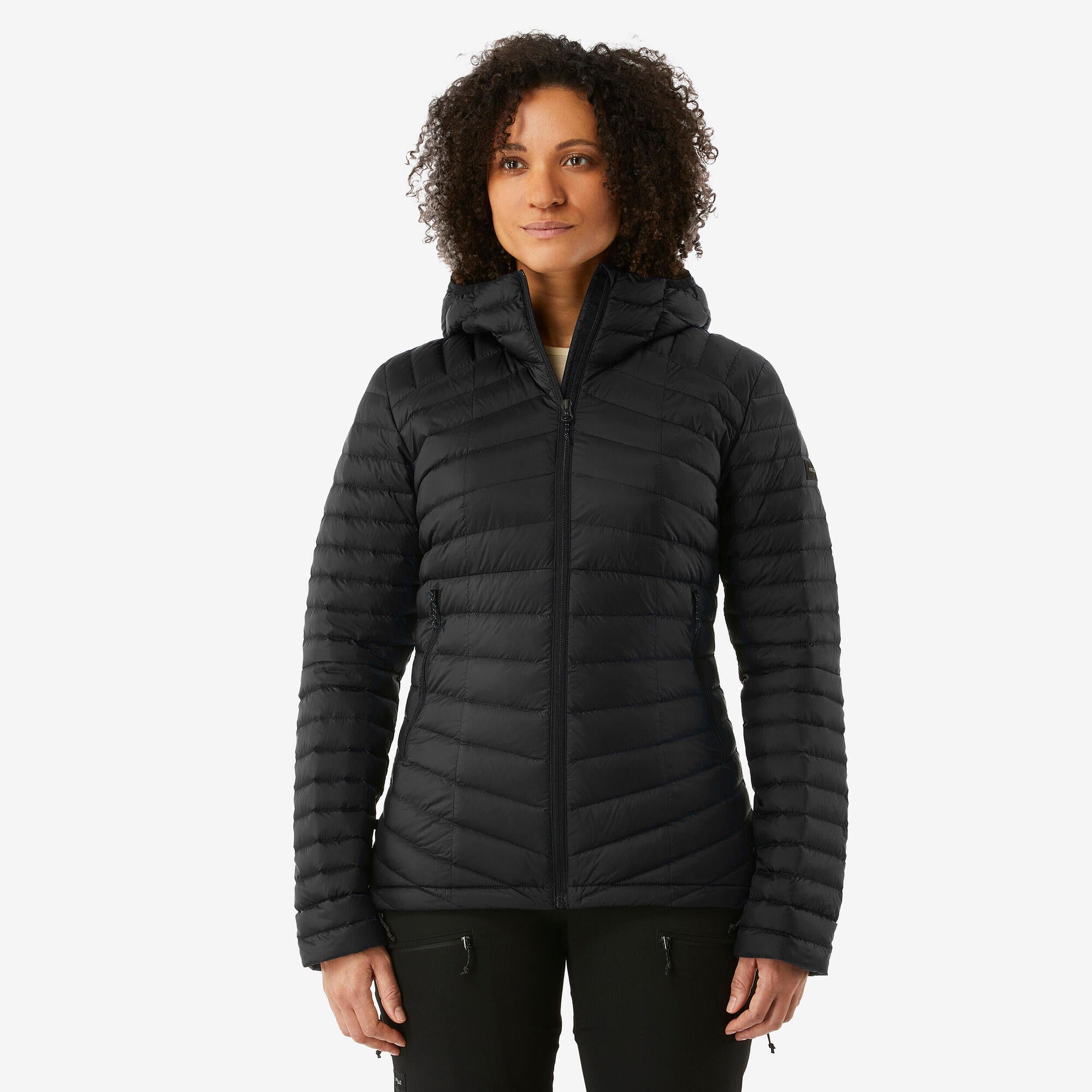 Forclaz Women's MT100 Hooded Down Puffer Jacket - Lightweight Winter Coat for Hiking, Travel & Outdoor Activities | Waterproof Insulated Jacket for Cold Weather