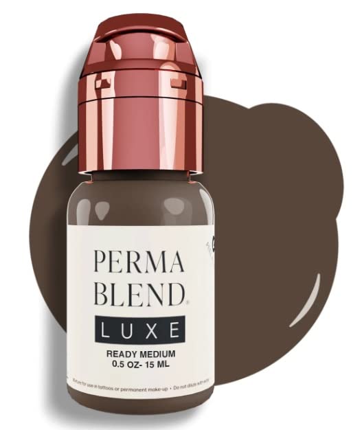 Perma Blend LUXE Professional Lip Pigment for Permanent Makeup - Ready Medium (15ml Bottle) | Long-Lasting Lip Color for Tattoo Artists & Cosmetic Professionals | Perfect for Lip Blushing & Permanent Lip Makeup Enhancement