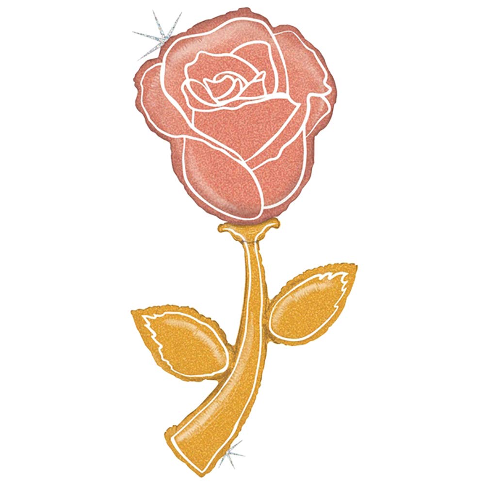 Betallic 60 Inch Gold Rose Foil Balloon for Birthday Party Decorations - Elegant Fresh Picks Balloons for Wedding, Anniversary, Baby Shower & Special Events