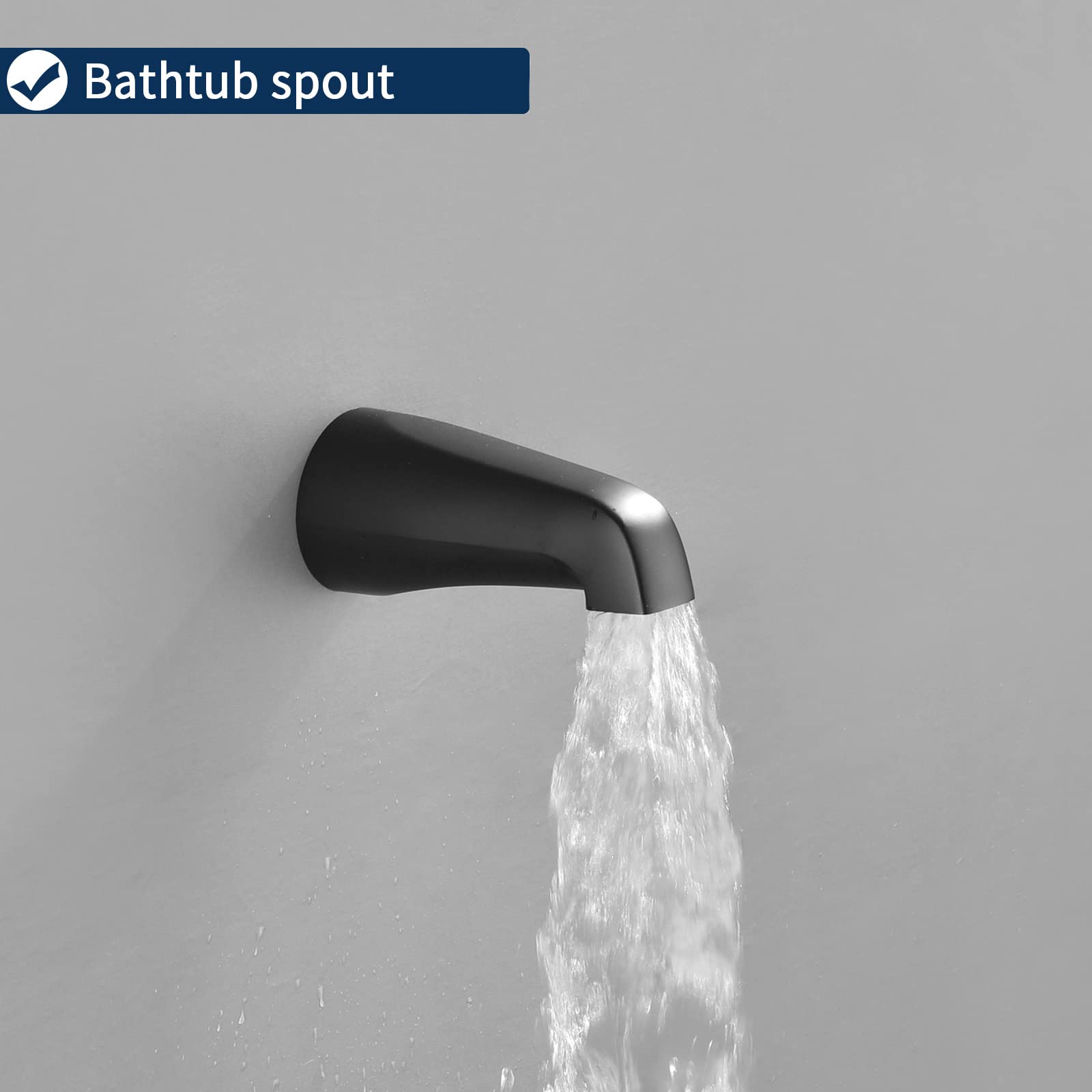 Premium Matte Black 3-Handle Shower Faucet Set with Tub Spout - Complete Bathtub Shower System Kit for Modern Bathroom Renovation | Perfect for Master Bath, Guest Bath & Spa-Like Shower Experience