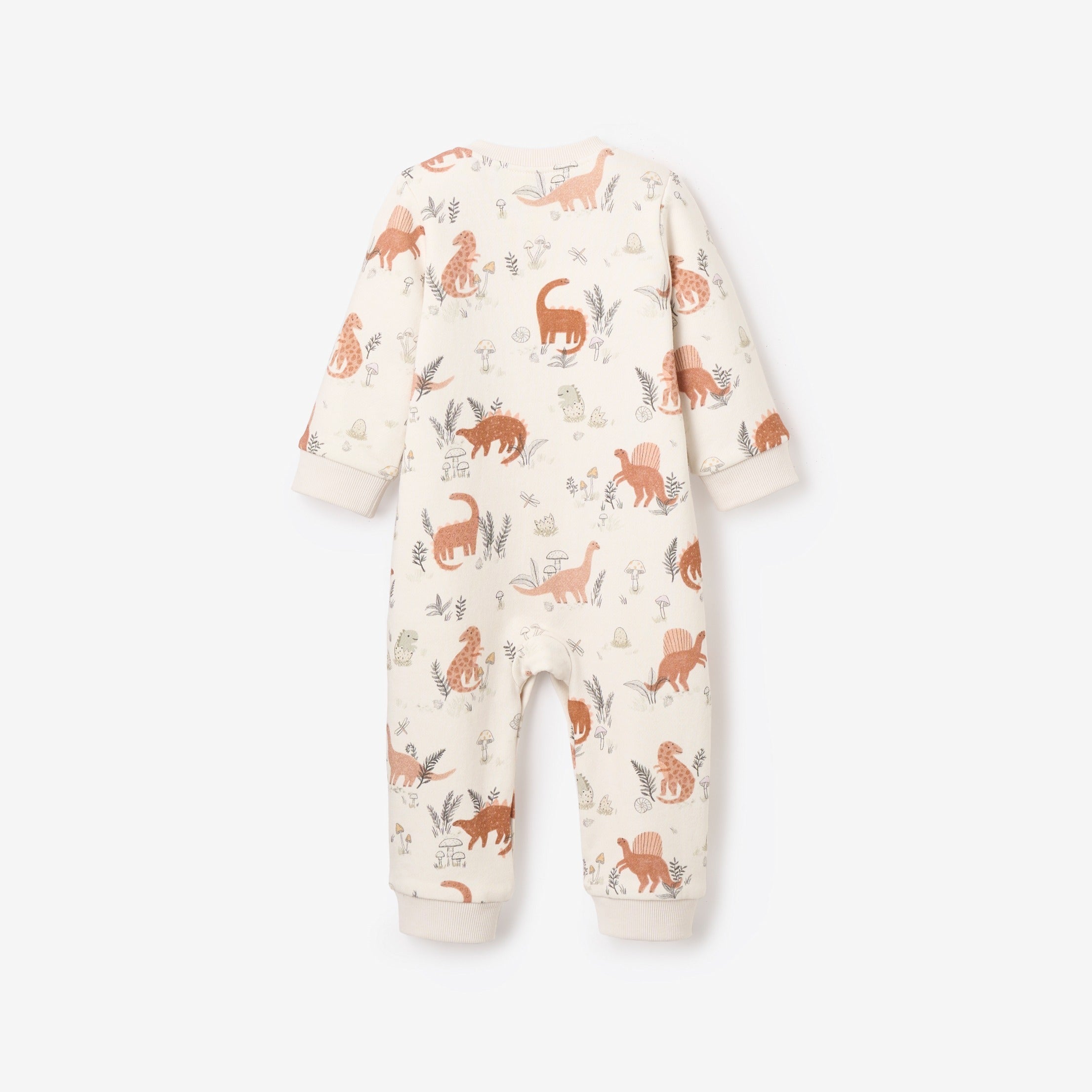 Dinosaur Organic Printed Fleece Jumpsuit for Kids - Soft & Comfortable Baby Romper - Perfect for Playtime, Sleepwear & Photo Shoots