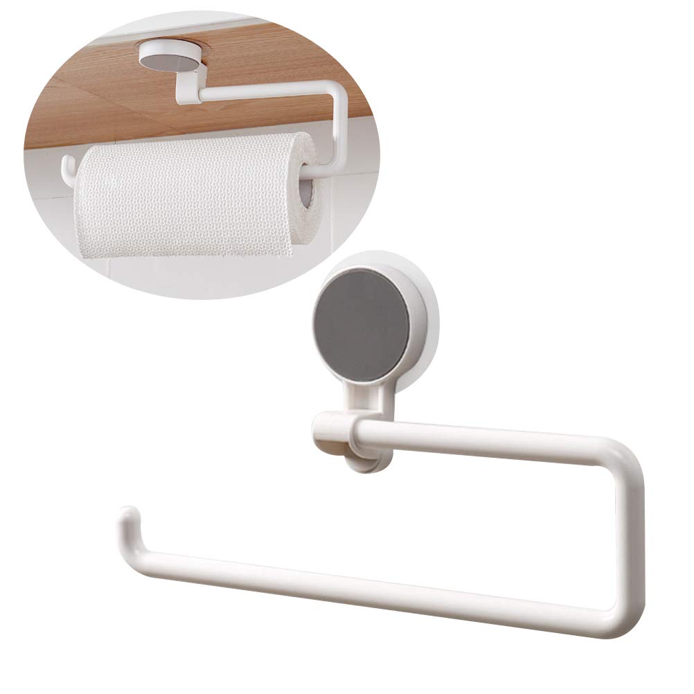 Wall Mounted No Punching Paper Roll Holder - Cabilock Bathroom & Kitchen Tissue Dispenser for Home, Condo, Restaurant - Space Saving Towel Rack & Home Decor Accessories (Ideal for Small Bathrooms, Kitchens & Commercial Spaces)