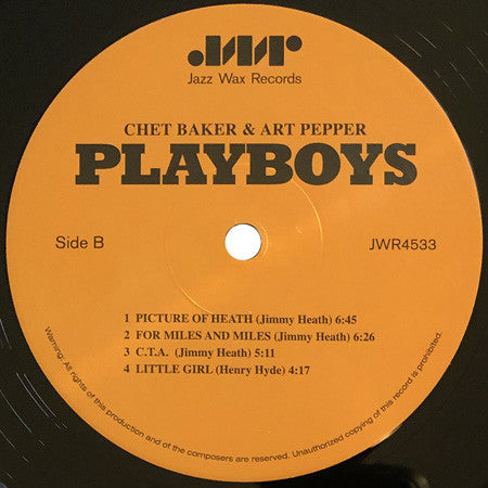 Chet Baker & Art Pepper Playboys Vinyl LP Album - Limited Edition Mono Remastered 180g (Mint Condition) - Perfect for Jazz Collectors & Vinyl Enthusiasts
