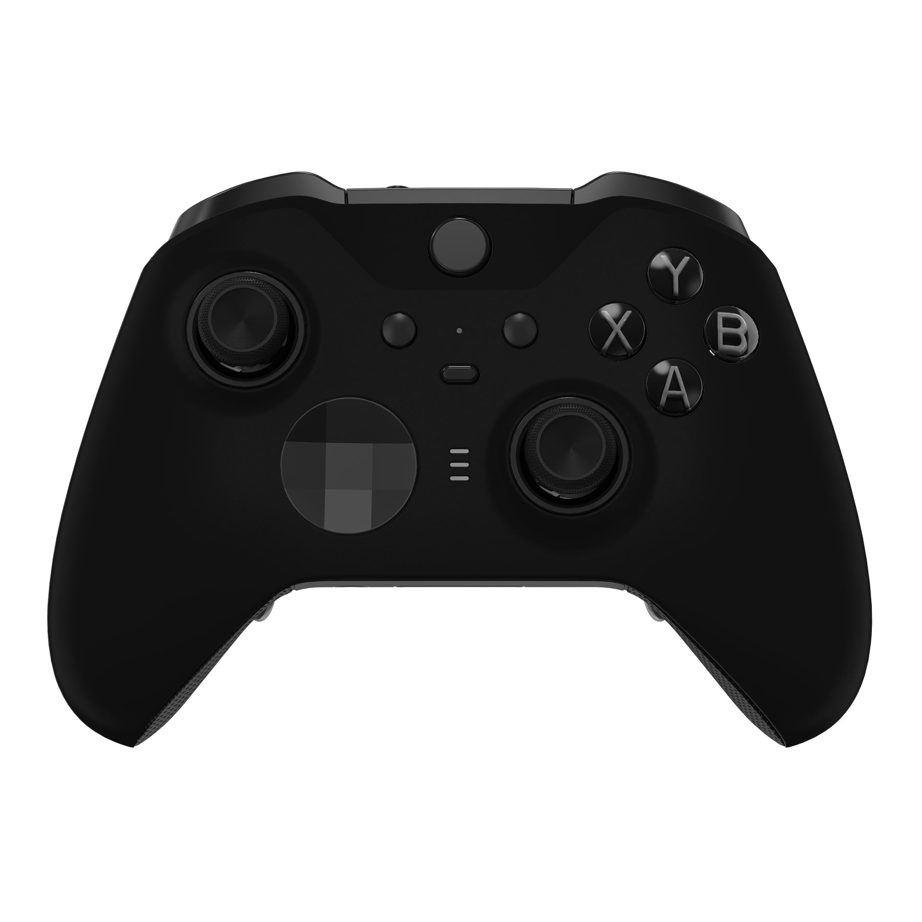 eXtremeRate Black Replacement Front Housing Shell Case with Accent Rings for Xbox One Elite Series 2 & Elite 2 Core Controller (Model 1797) - Premium Customization for Enhanced Gaming Experience