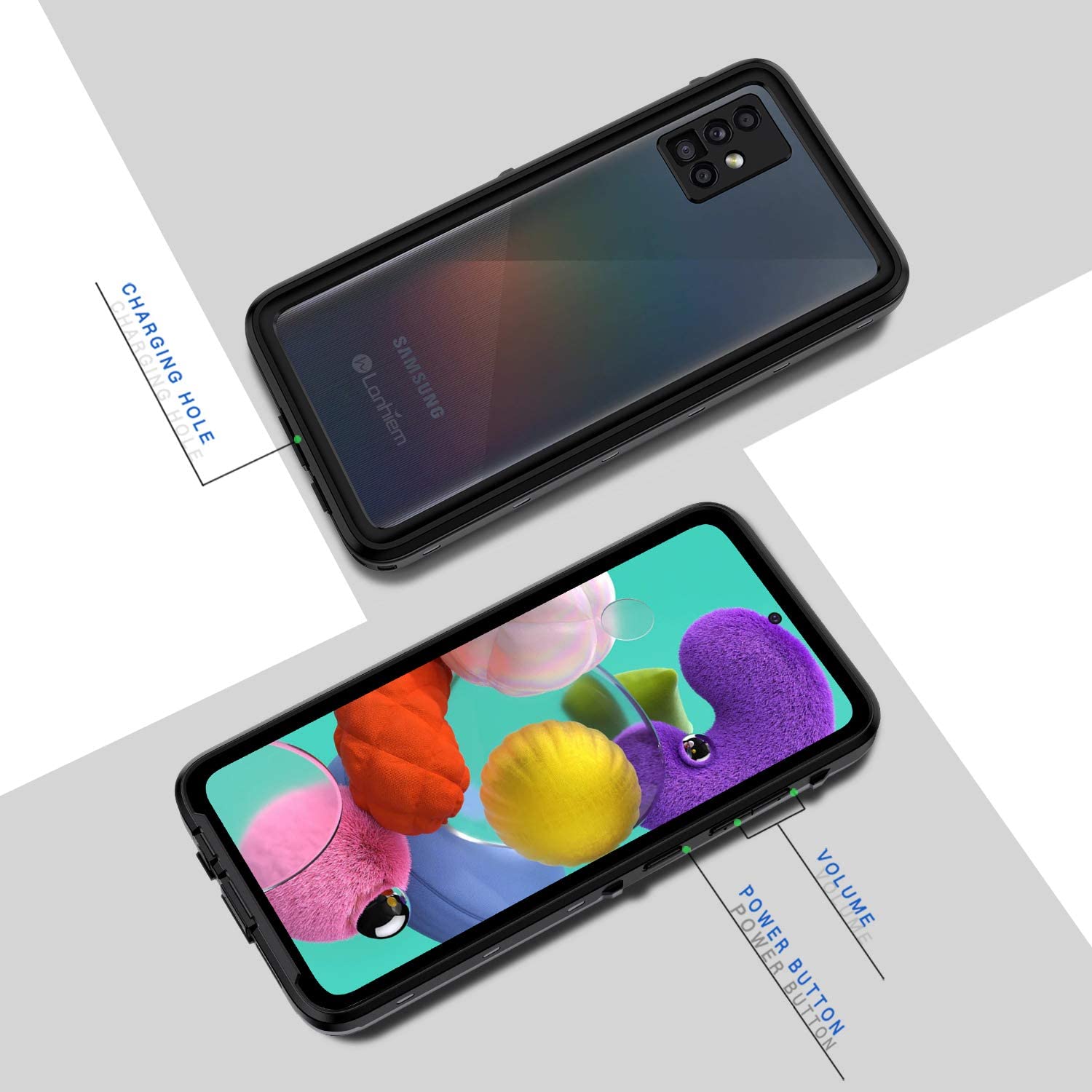 Samsung A51 Waterproof Case - IP68 Certified Dustproof Shockproof Protective Cover for Samsung Galaxy A51 | Perfect for Swimming, Hiking & Outdoor Adventures