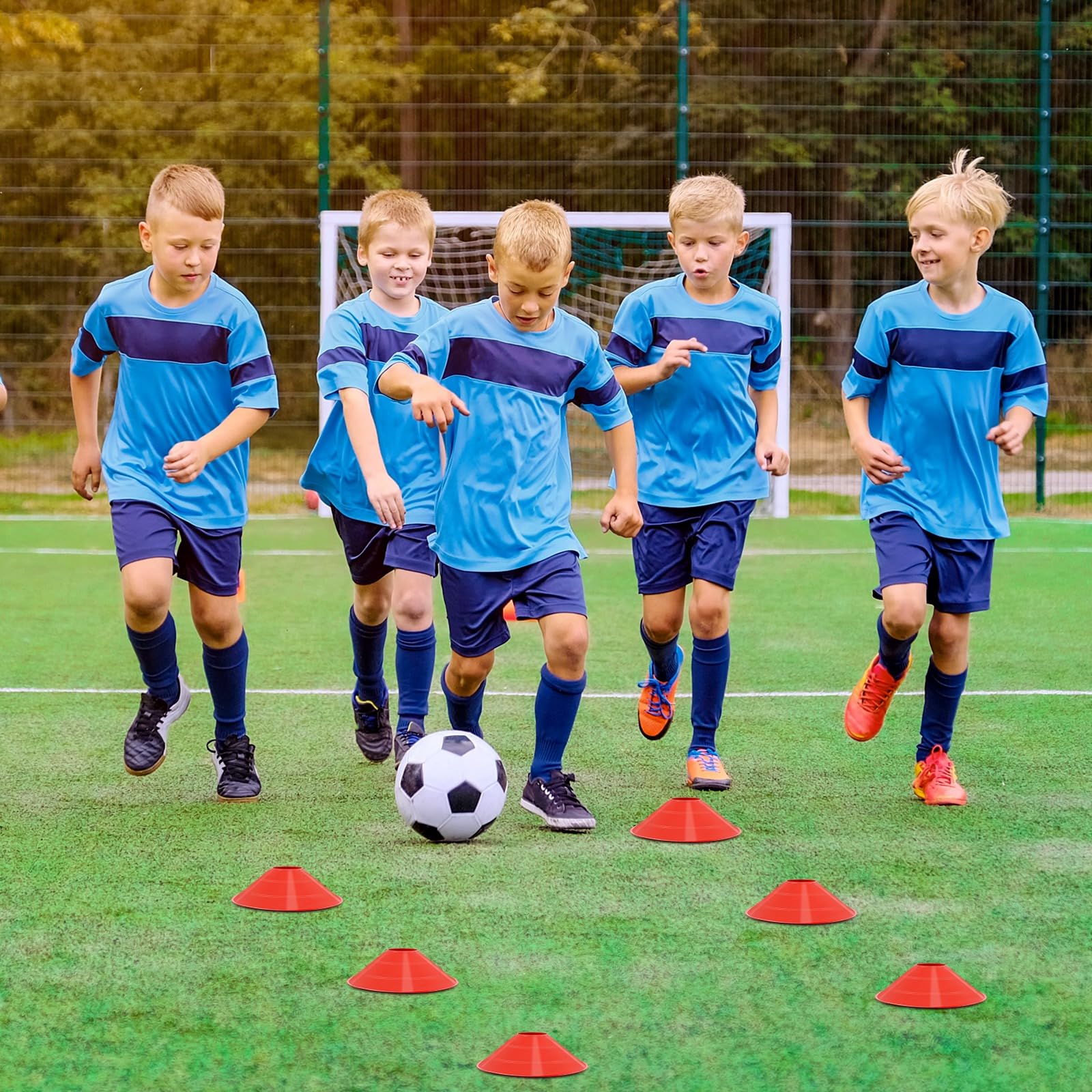 Portable Pop Up Soccer Goals for Kids - 2 Pack (4x3ft & 6x4ft) with Adjustable Agility Ladder, Soccer Ball & 8 Cones - Perfect for Backyard Soccer Training, Youth Practice & Team Drills - Great for Outdoor Games, Birthday Parties, PE Classes & Family Activities - Ideal for Backyard Fun, Soccer Drills, School Sports & Summer Camp Activities