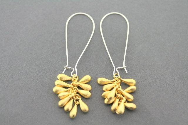 22K Gold Plated Multi Drop Earrings for Women - Elegant Silver Dangle Earrings for Party, Wedding & Everyday Wear