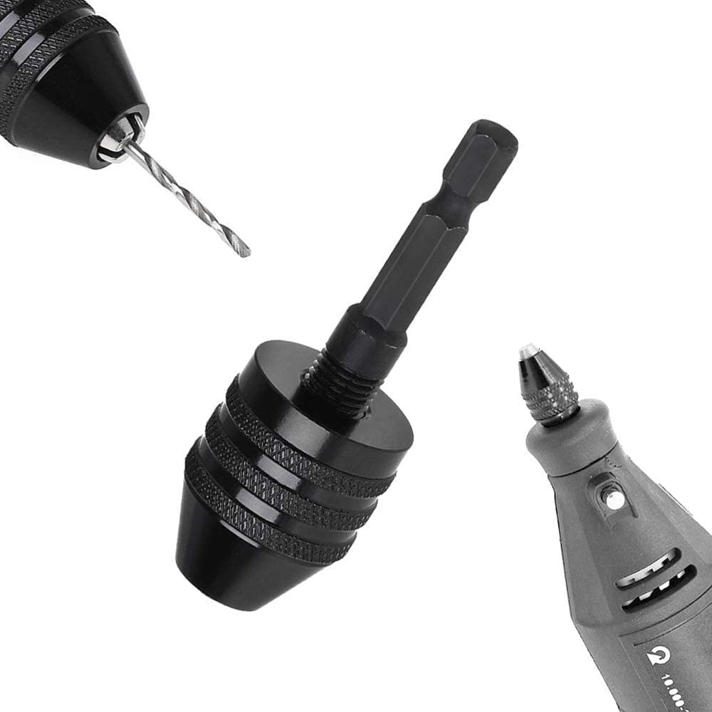 3-Piece Keyless Drill Chuck Set with 1/4