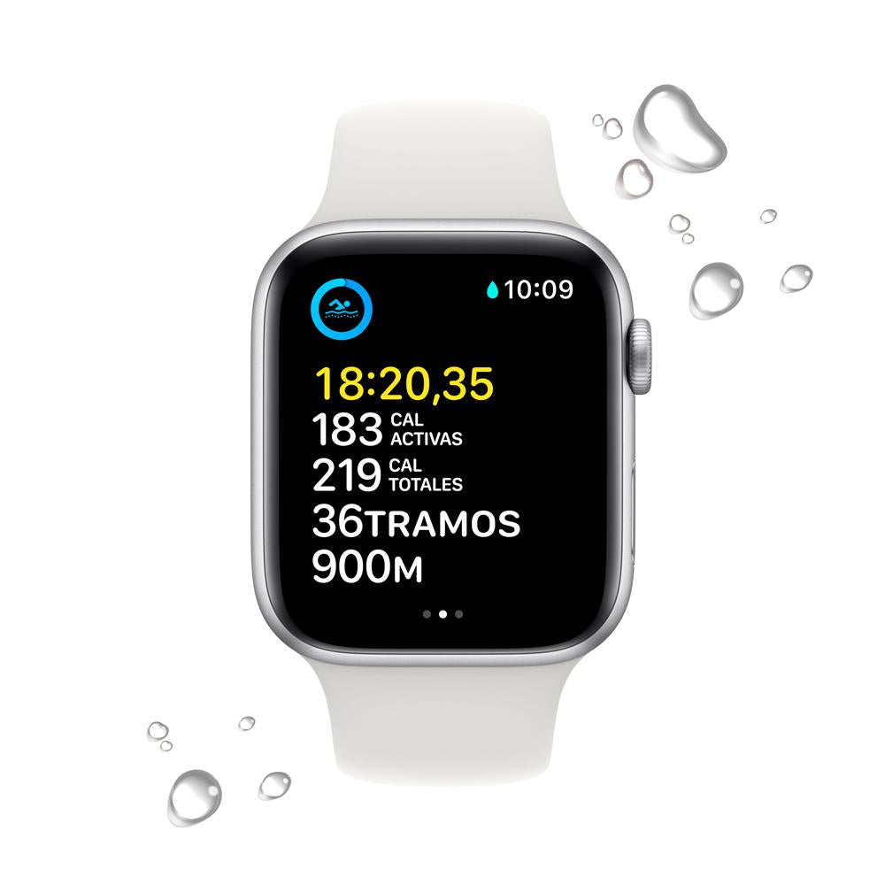 Apple Watch SE (GPS) 44mm Silver Aluminum Case with White Sport Band - Perfect for Fitness Tracking, Workouts & Everyday Use