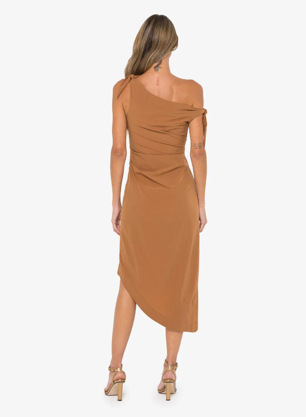 Evie Dress in Tobacco - Elegant Flowy Midi Dress for Women | Perfect for Weddings, Parties & Casual Outings