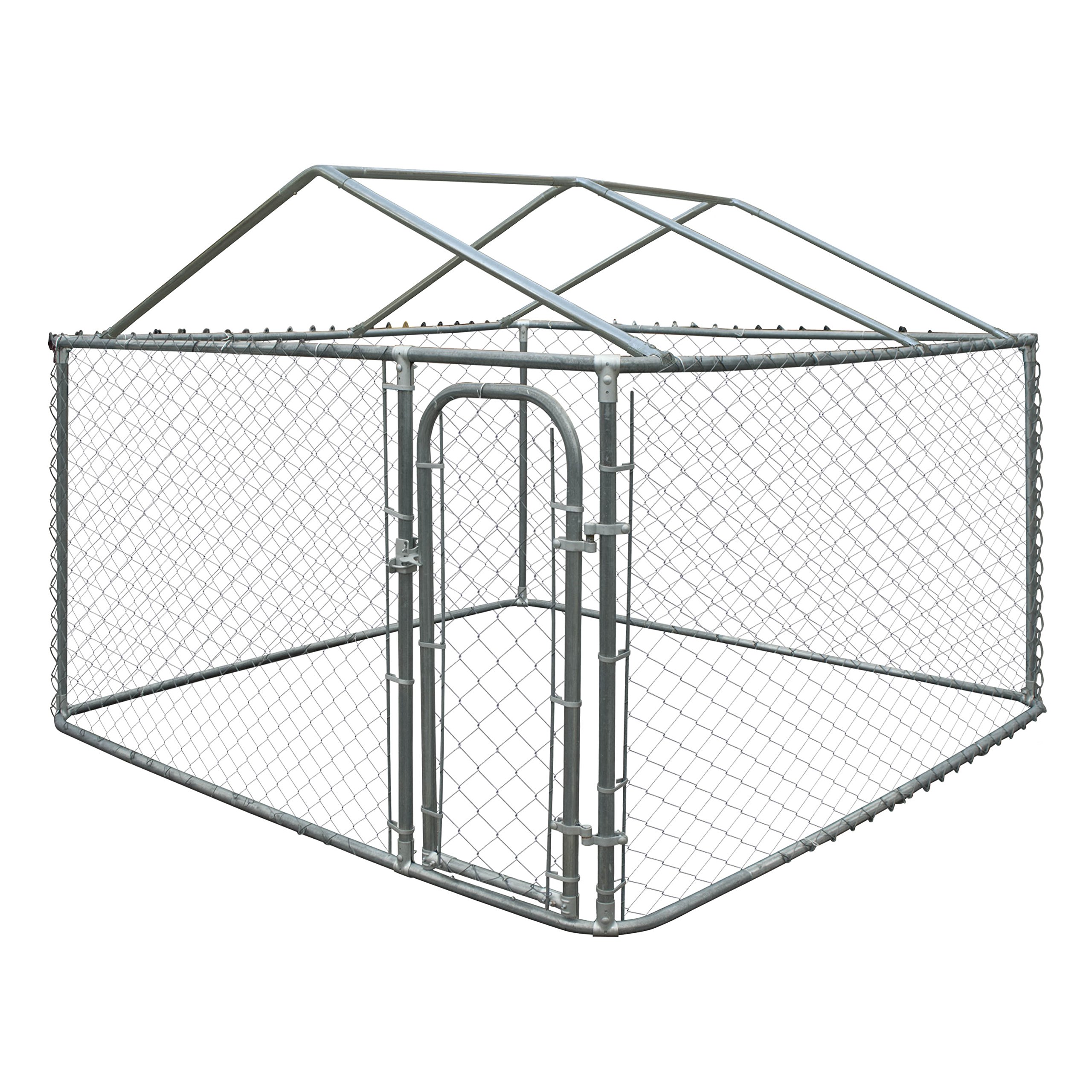 ALEKO Heavy Duty Steel Dog Kennel Roof Support Frame - 7.5x7.5 Ft Chain Link Pet Enclosure for Dogs, Chickens & Small Animals | Durable Outdoor Playpen for Backyard, Farm & Kennel Use | Model DKF7X7