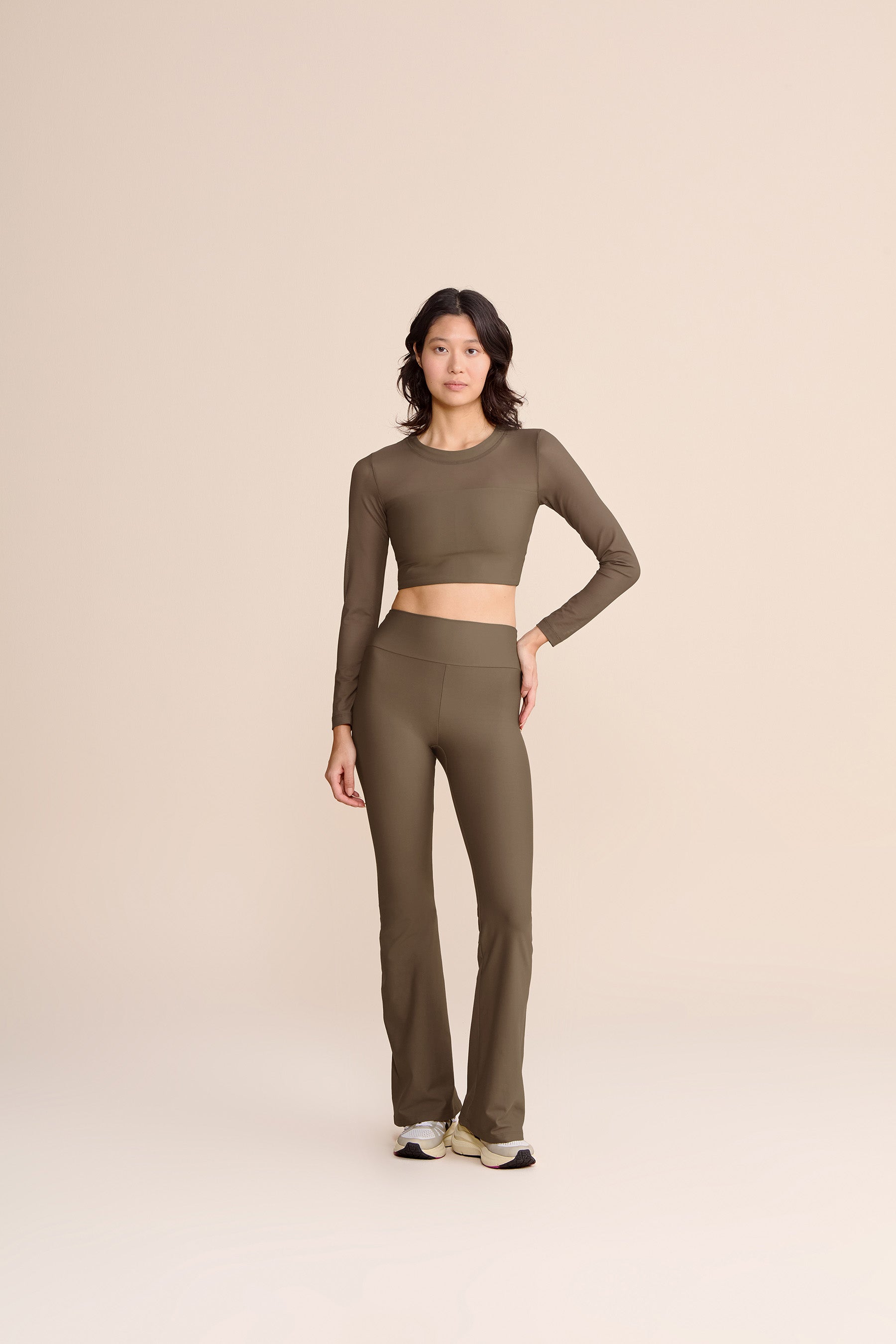 V Zip Tulle Core Flare Pants for Women - High Waisted Stretchy Party Pants - Elegant Dance & Evening Wear for Weddings, Prom, Night Out