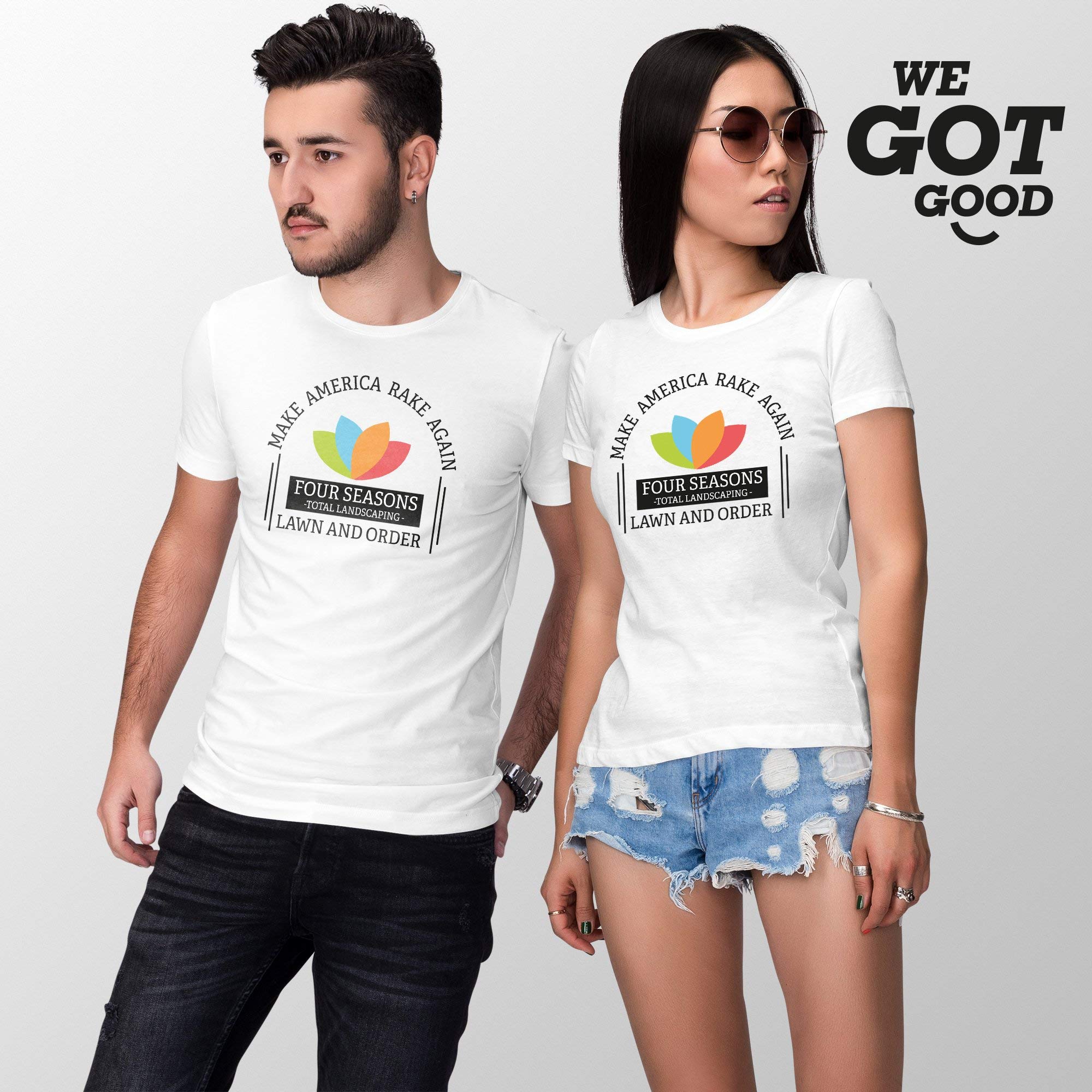 Four Seasons Total Landscaping T-Shirt - Make America Rake Again Funny Gardening Shirt - Perfect for Landscapers, Political Humor Fans & Meme Lovers