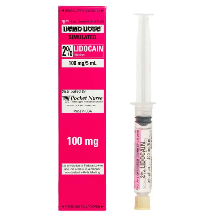Simulated Lidocaine 2% Injection for Medical Training - Practice Syringe for Anesthesia & Injection Technique Practice - Perfect for Nursing Students, EMT Training & Healthcare Education