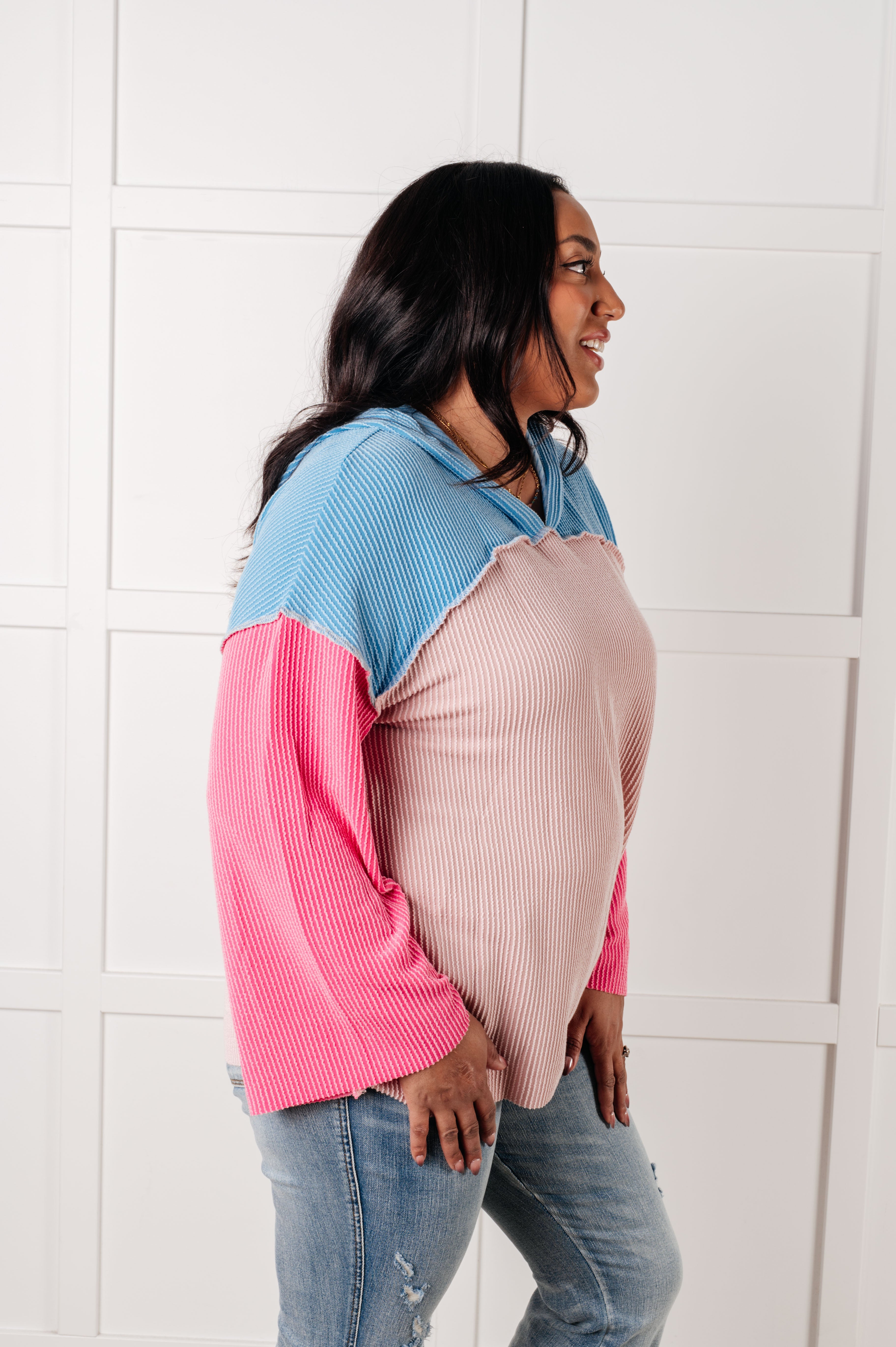 Color Block Pullover Sweater for Women - Trendy Striped Knit Top for Casual Wear, Office & Outings