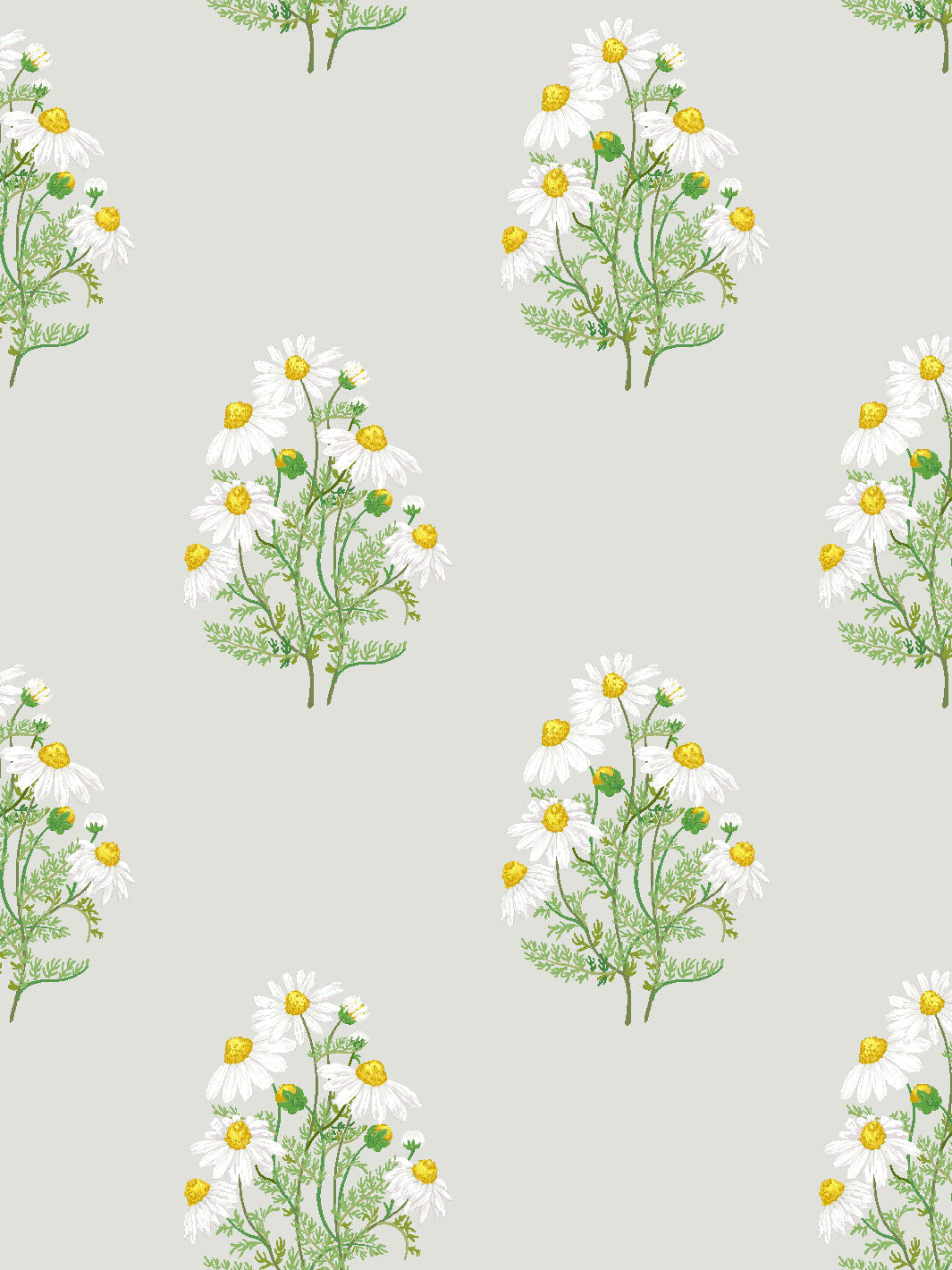 Sarah Jessica Parker 'Fleur De Camomille' Silver Wallpaper - Elegant Floral Peel & Stick Wallpaper for Living Room, Bedroom, or Nursery Decor