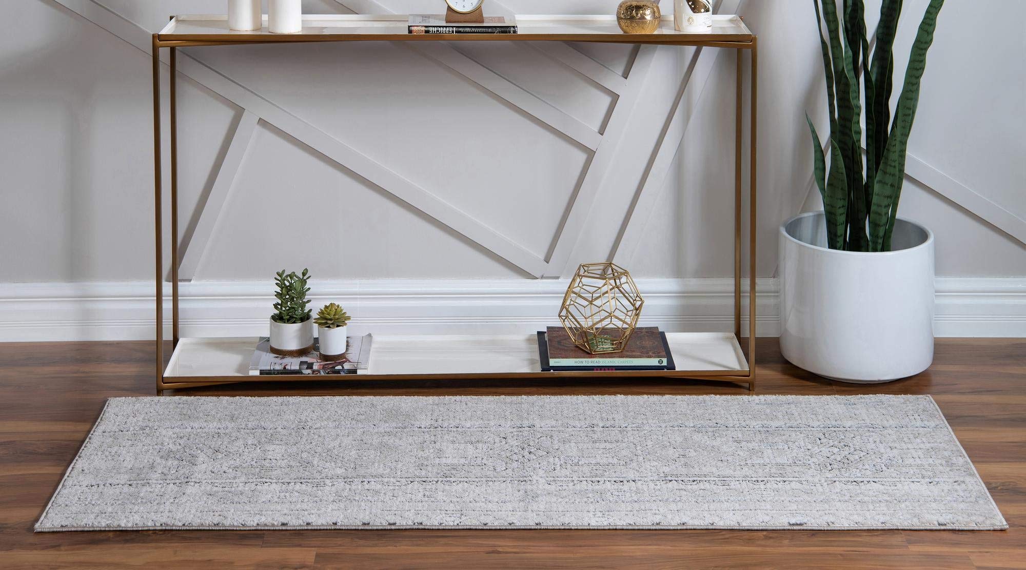 Oregon Collection 12 Ft Runner Ivory Low-Pile Rug - Soft Hallway & Entryway Carpet for Home Decor | Durable & Easy to Clean for High Traffic Areas