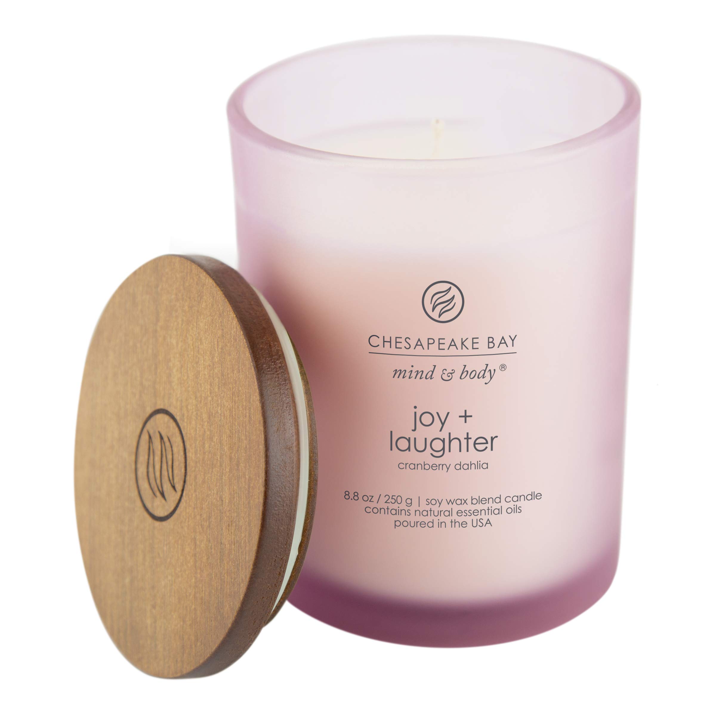 Chesapeake Bay Candle Joy & Laughter Scented Candles - Cranberry Dahlia 2-Pack, Long-Lasting Home Decor for Relaxation, Aromatherapy & Cozy Ambiance