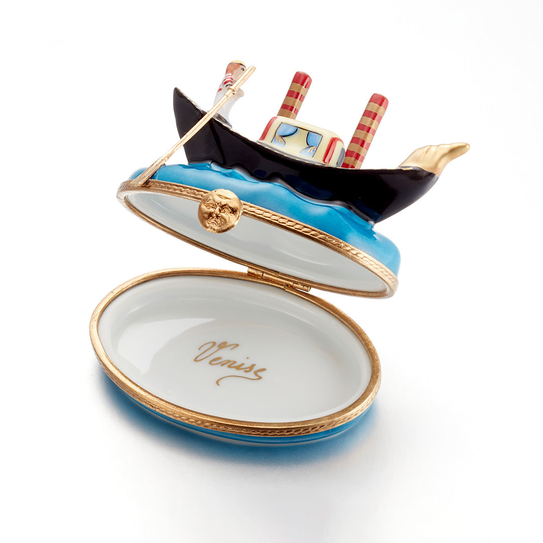 Venetian Gondola Limoges Box - Hand-Painted Italian Collectible Trinket Box - Perfect for Jewelry Storage & Home Decor