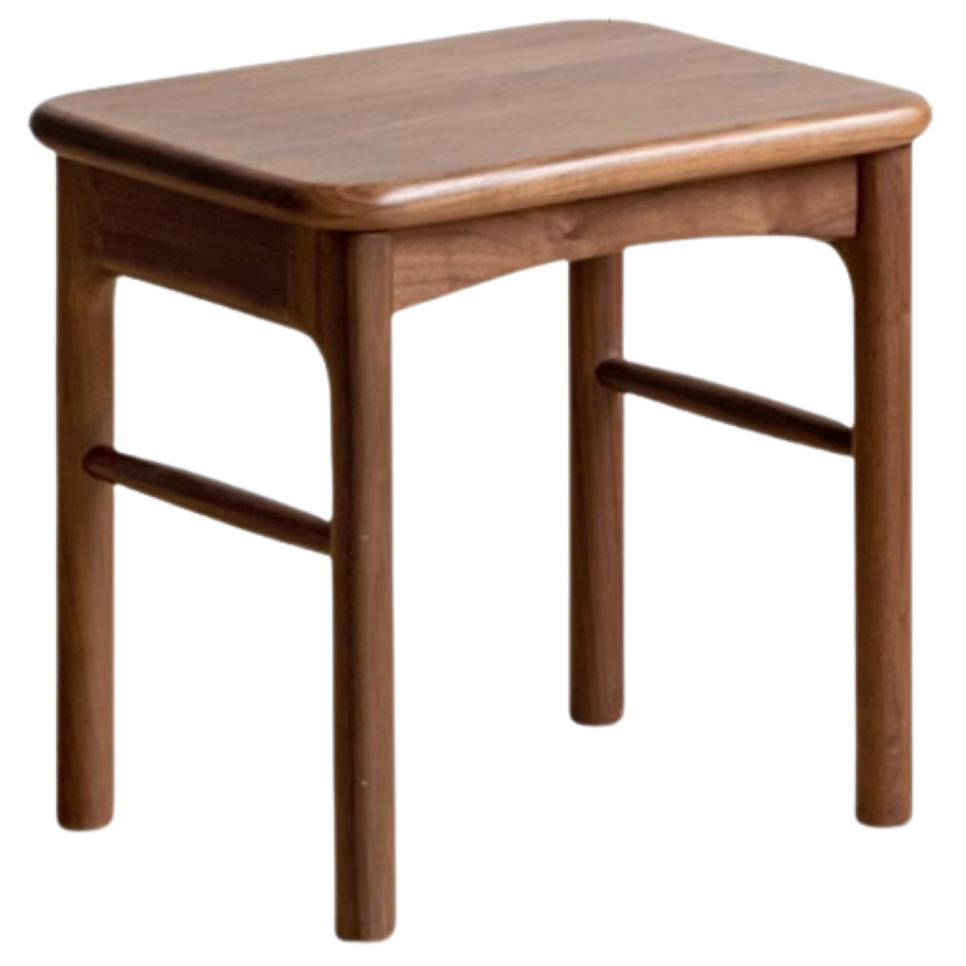 17.7x12.9x16.5 inch / 45x33x42 cm / Walnut Color / Solid wood seat tea stool