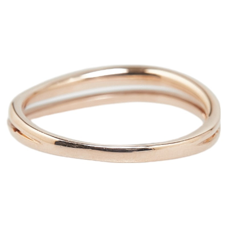 4℃ K10PG Pink Gold Diamond Line Ring - Elegant Women's Jewelry for Engagement, Wedding & Anniversary Gifts | Perfect for Everyday Wear & Special Occasions