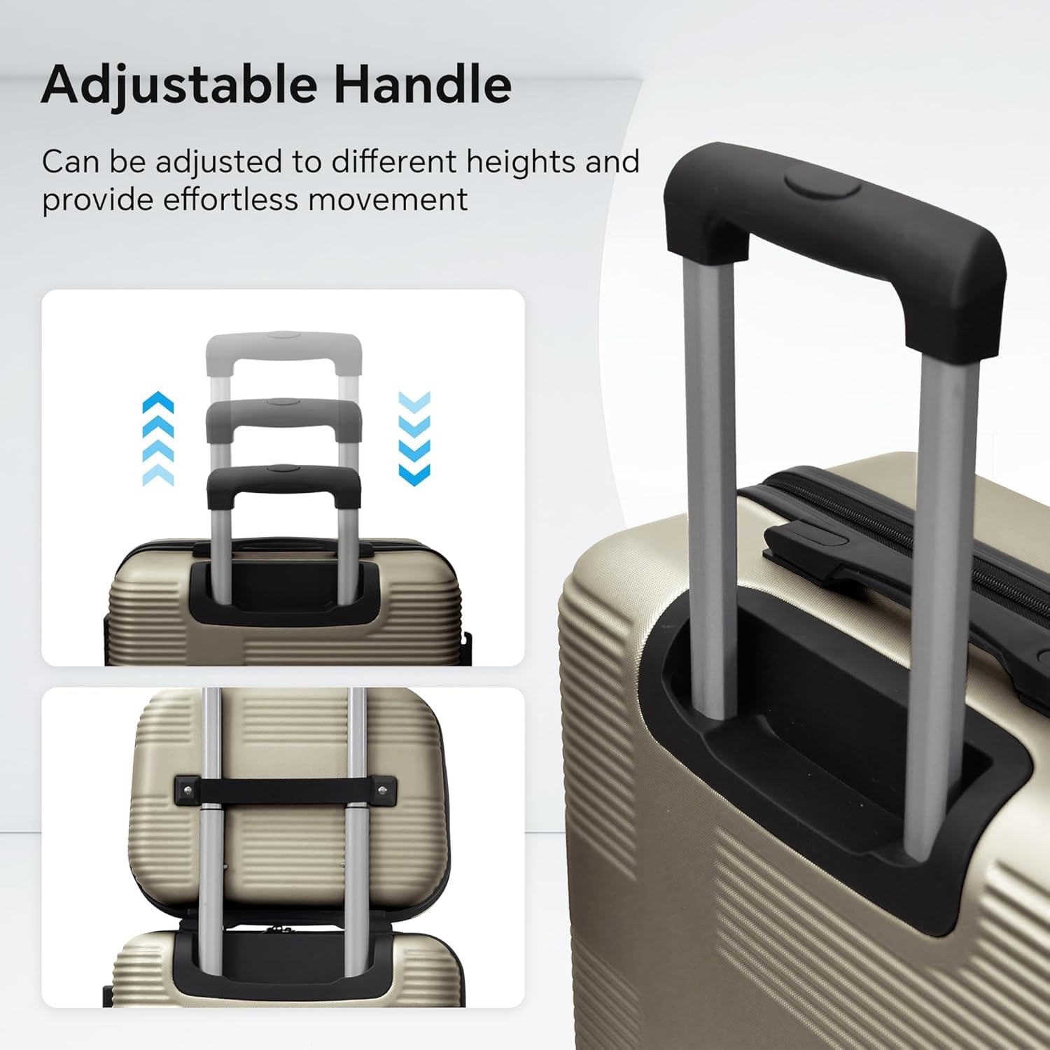TSA Lock Hardshell Luggage Set with 360° Spinner Wheels - Lightweight Rolling Suitcase Carry On (4-Piece, Cement Gray) - Perfect for Business Travel, Family Vacations & International Trips