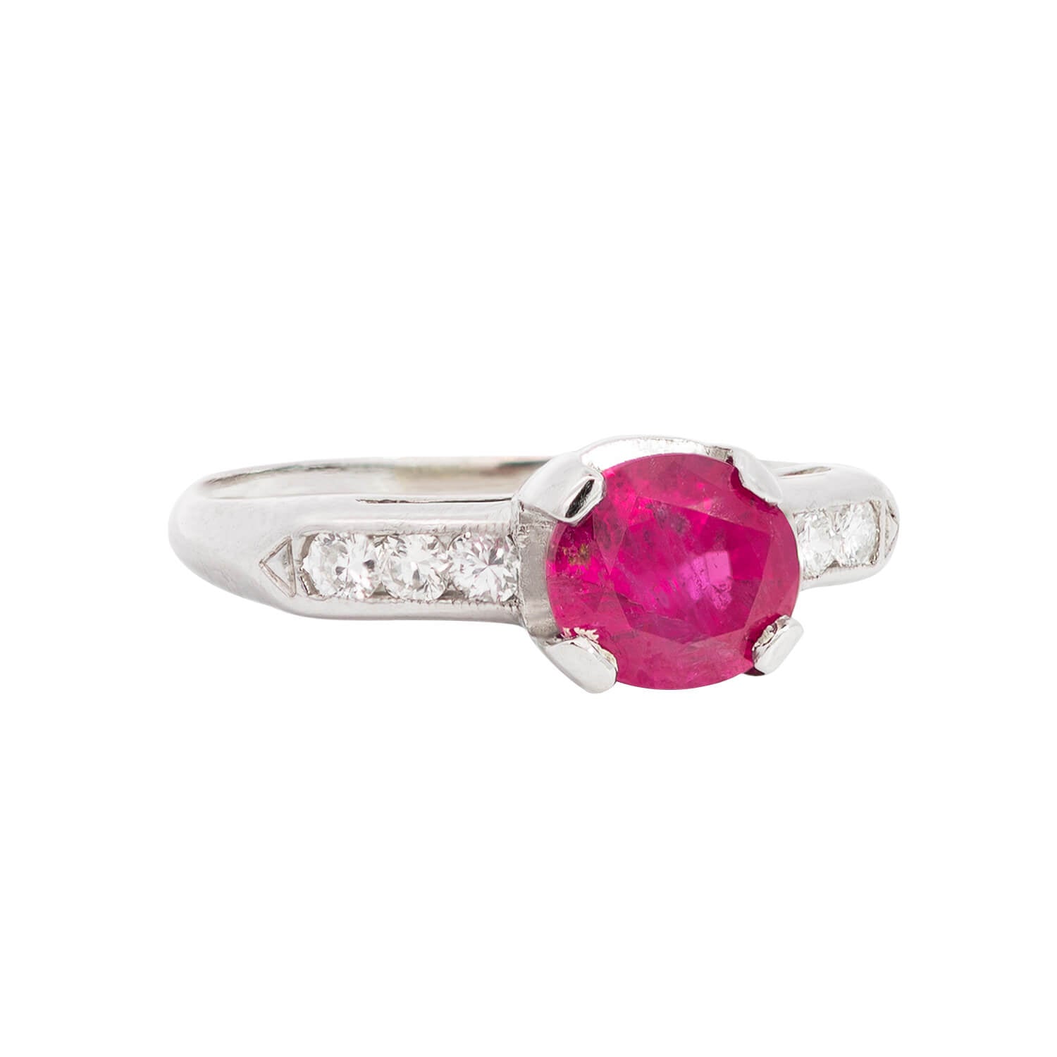 1.53ctw Platinum Pink Sapphire & Diamond Engagement Ring for Women - Elegant Vintage Style Wedding Band, Perfect for Proposals, Anniversaries, and Special Occasions