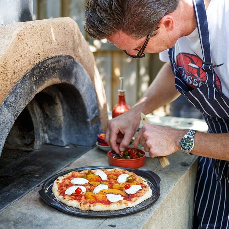 Emile Henry Flame Top Pizza Stone - 14.5 Inch Round Baking Stone for Perfect Homemade Pizza, Bread & Pastry - Ideal for Oven, Grill & Outdoor Cooking