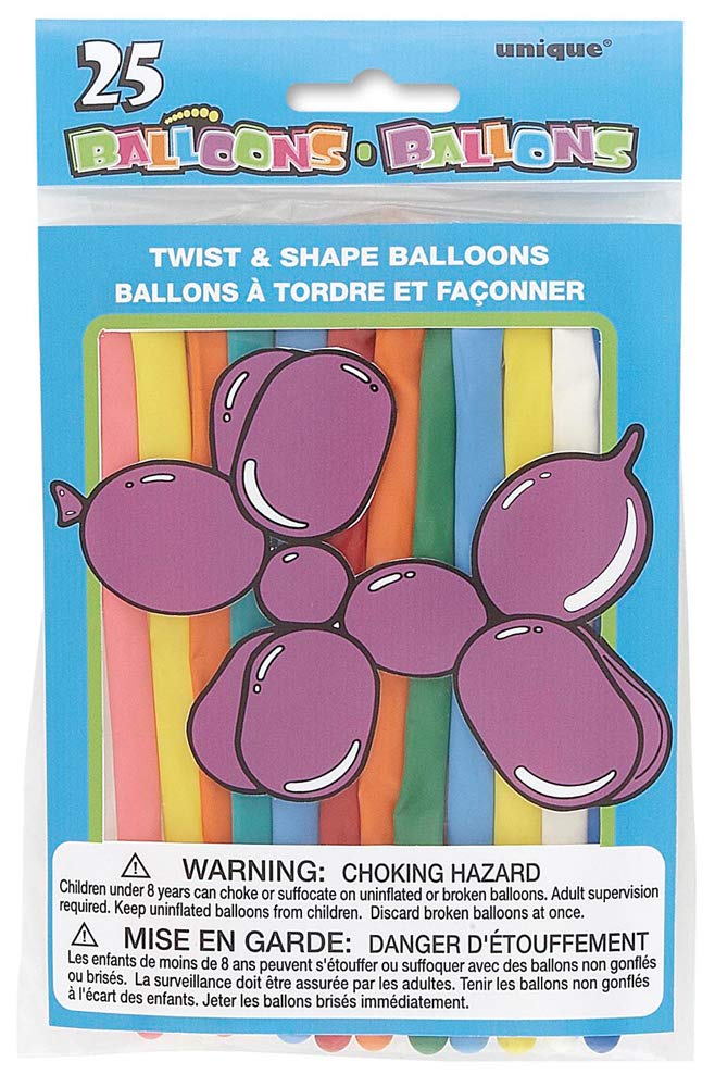 Twist & Shape Animal Balloons (25 Pack) - Premium Latex Party Balloons for Kids Birthday, DIY Decorations & Festive Events | Great for Party Favors, Classroom Activities & Carnival Games
