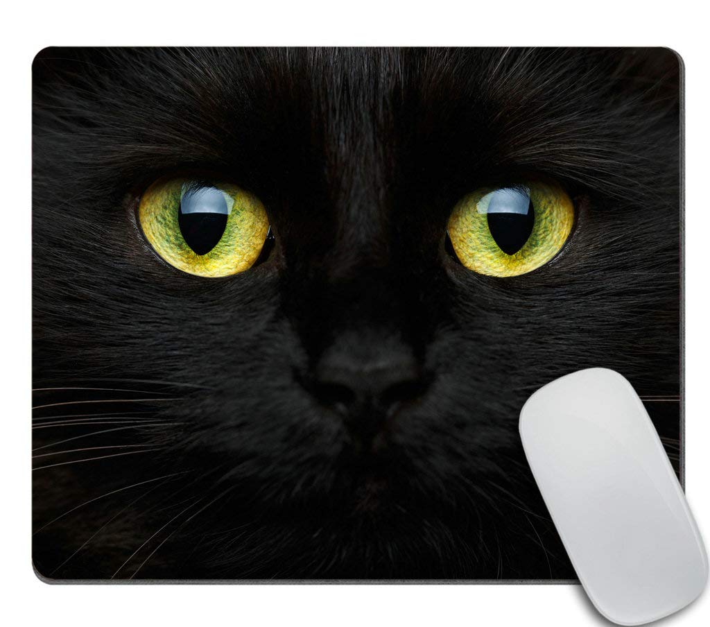 Cute Black Cat Face Mouse Pad - Non-Slip Desk Accessory with Funny Cat Print for Office & Gaming - Perfect Desk Decor for Cat Lovers & Home Office Setup