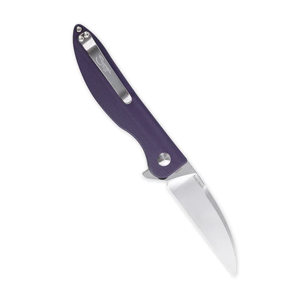 Kizer Swaggs Swayback Folding Knife - Purple G10 Handle with Button Lock - EDC Pocket Knife for Outdoor, Camping & Everyday Carry