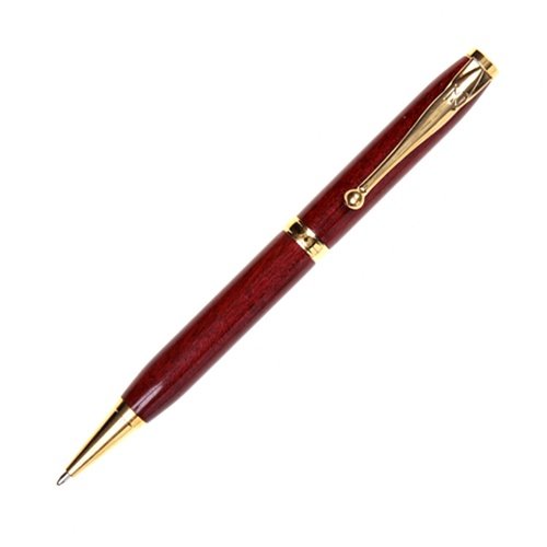 Premium Lanier Comfort Twist Pen with Titanium Nitride Finish & Elegant Bloodwood Barrel - Smooth Writing Experience for Office, Business Gifts & Luxury Collectors