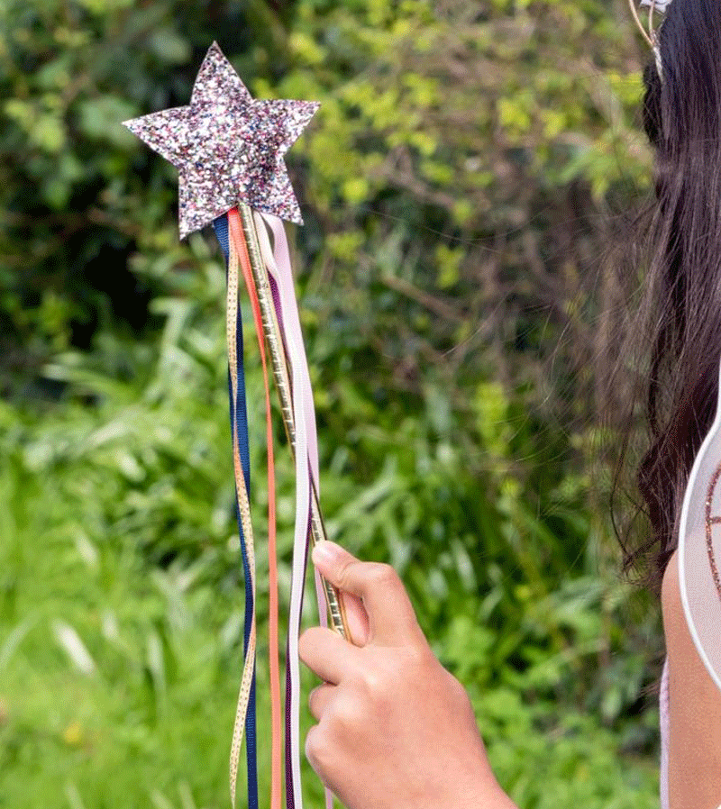 Fairies In The Garden Star Wand - Magical Fairy Wand Toy for Kids, Light-Up LED Fairy Wand for Dress Up & Pretend Play - Perfect for Birthday Parties, Halloween Costumes & Imaginative Play