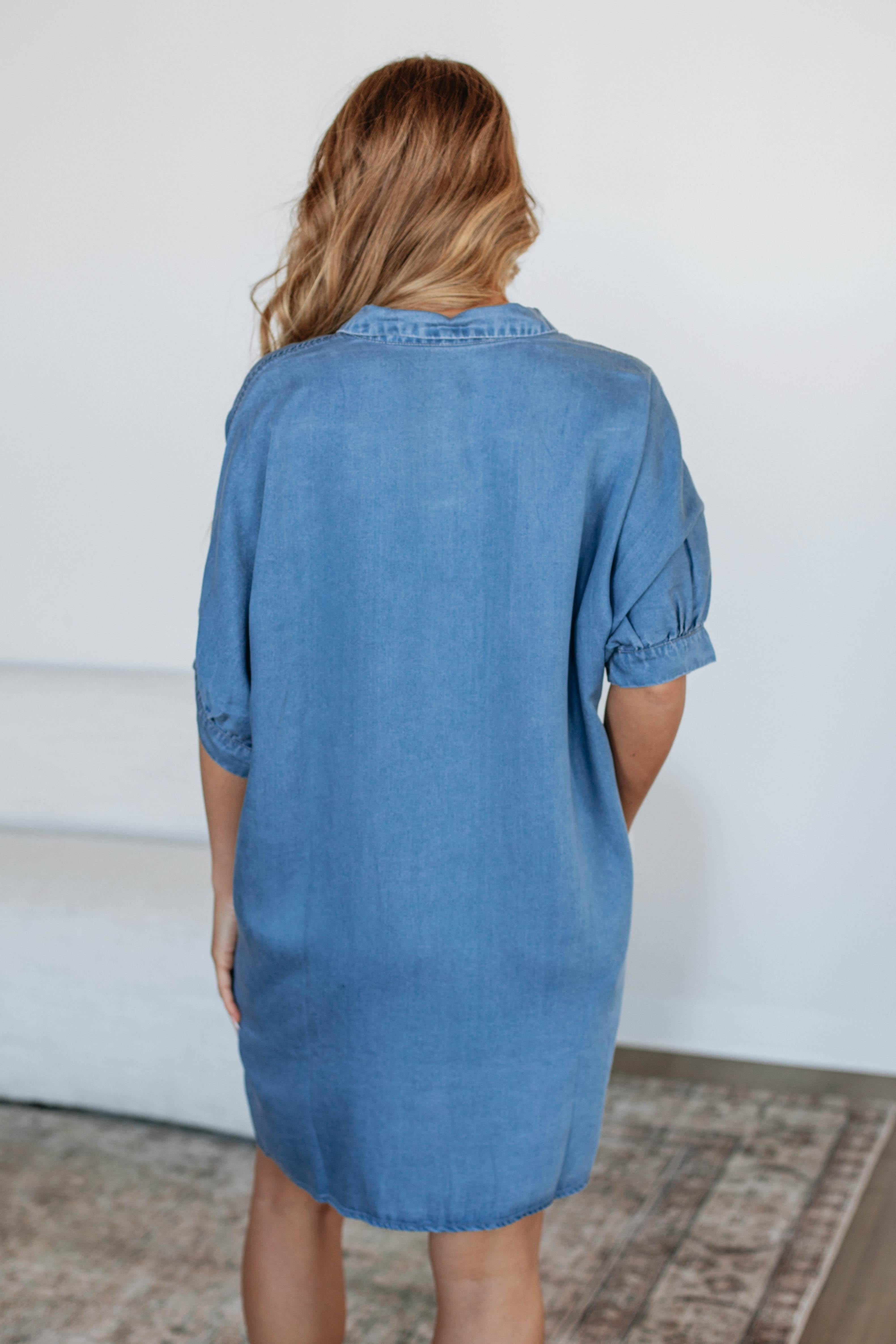 Janet Denim Shirt Dress for Women - Stylish Casual Button Down Long Sleeve Tunic - Perfect for Everyday Wear, Office Outfits & Weekend Outings