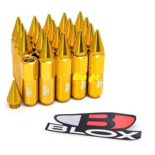 Blox Style 12x1.5mm Spike Lug Nuts - 20pcs Aluminum Tuner Wheel Nuts (60mm) - Perfect for Car Modifications & Aftermarket Wheels