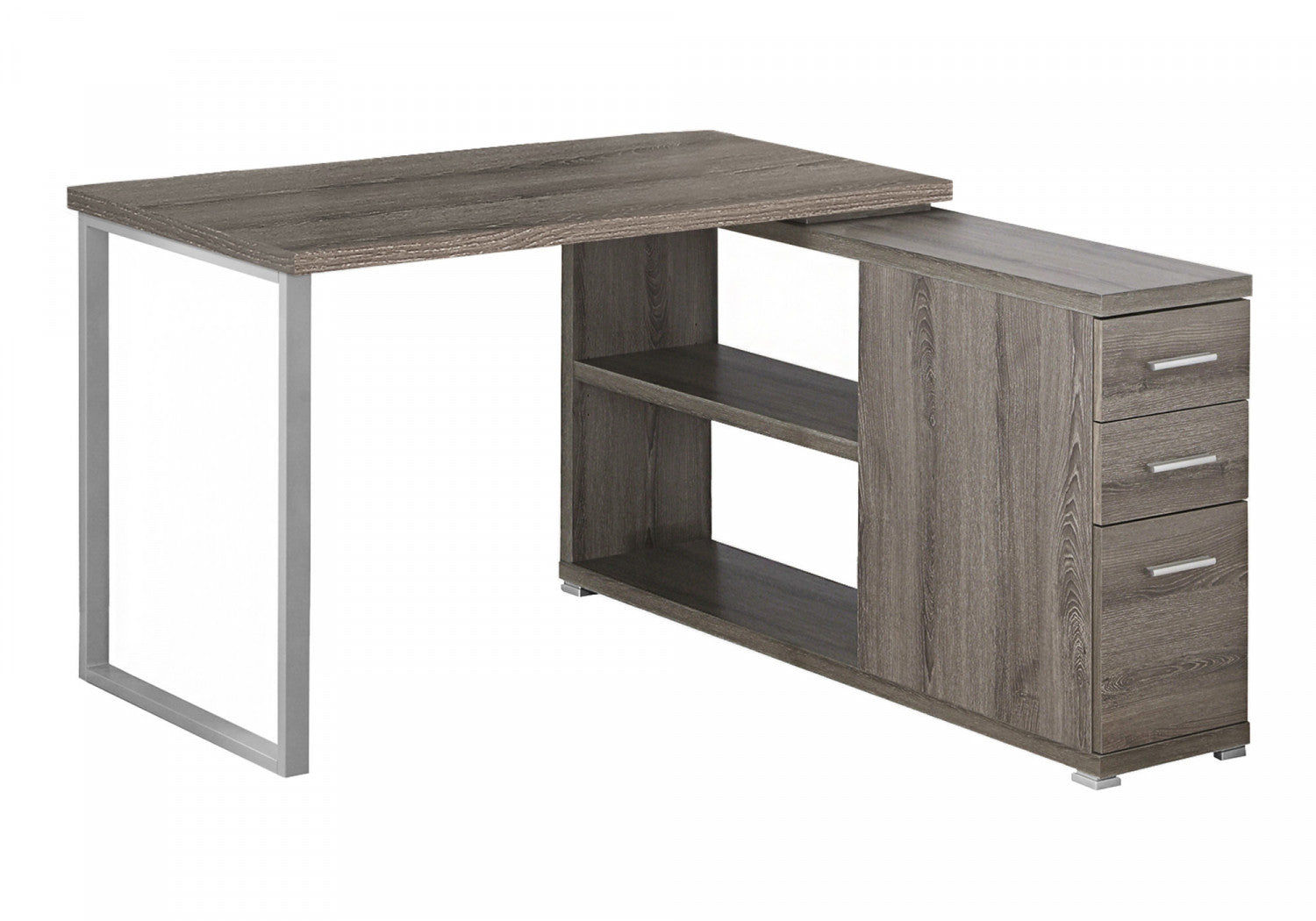 Kivo Desk - Modern Taupe Writing Desk for Home Office | Ergonomic Study & Workstation with Storage | Perfect for Small Spaces & Remote Work