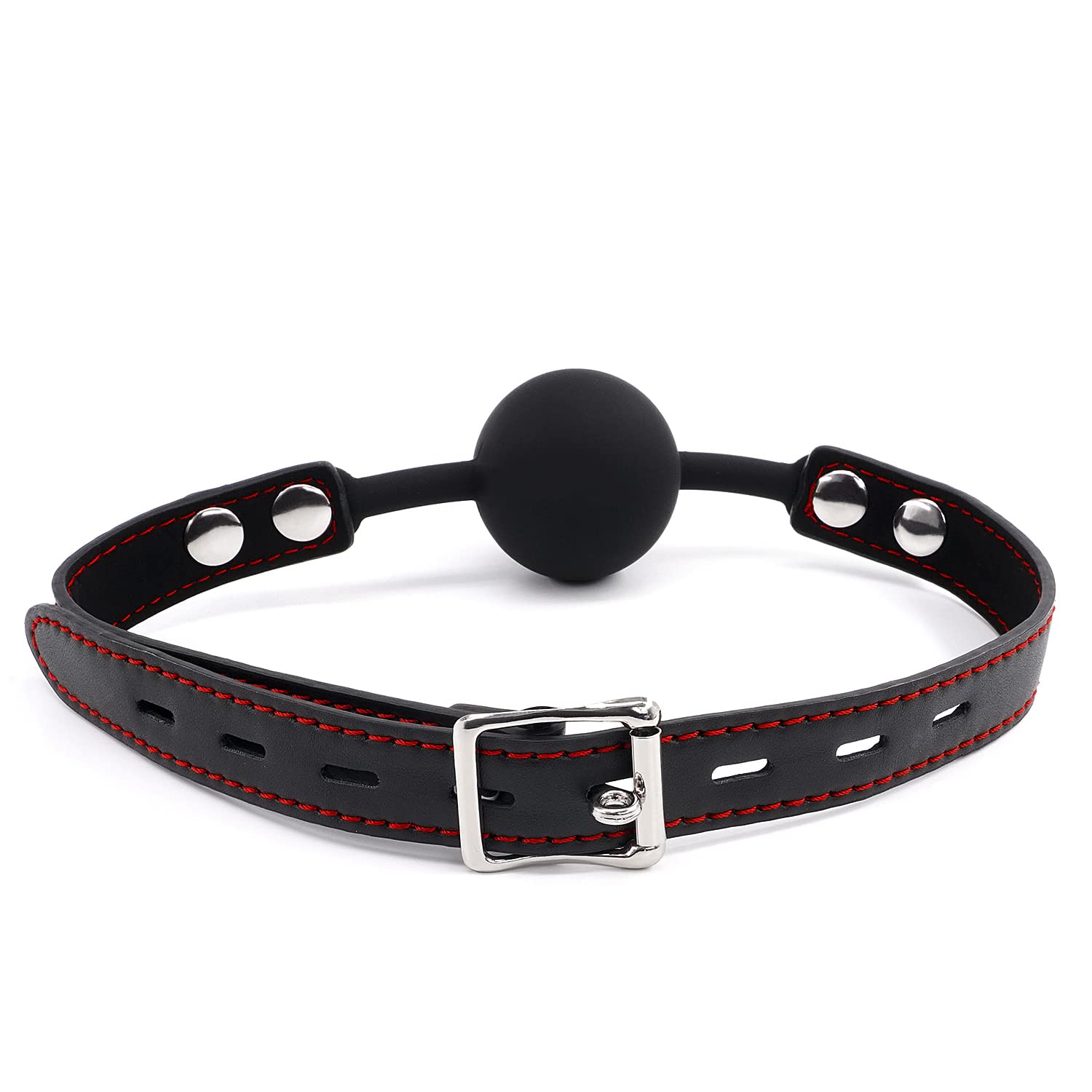 Premium Black Silicone Ball Gag for BDSM & Bondage Play - Open Mouth Design for Breath Control - Adult Sex Toy for Couples & Roleplay - Perfect for Bedroom Fun & BDSM Restraints (3-Pack)
