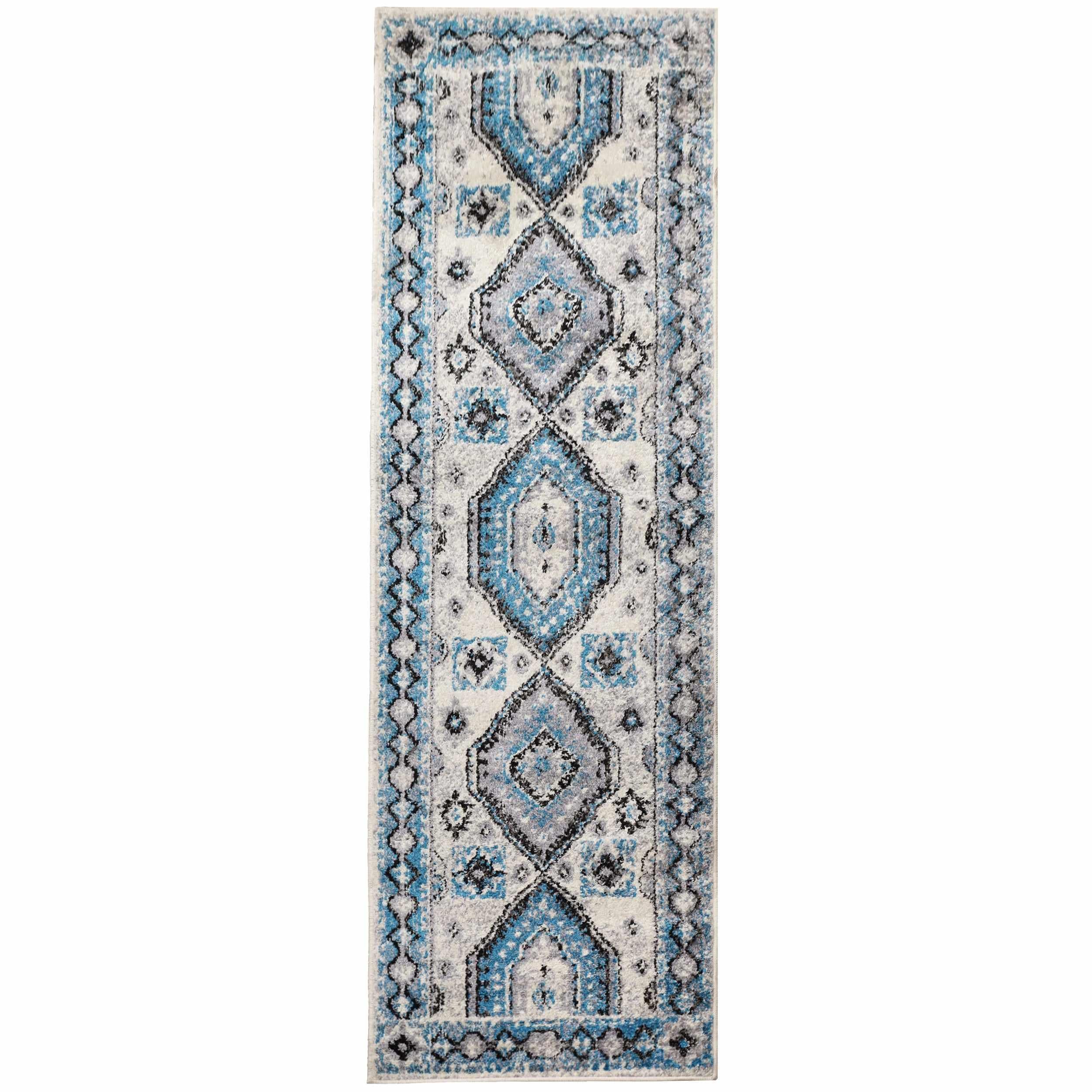 Taimak Geometric Rustic Indoor Area Rug - Non-Slip Boho Runner Carpet for Living Room, Bedroom, Hallway - Soft & Durable Home Decor